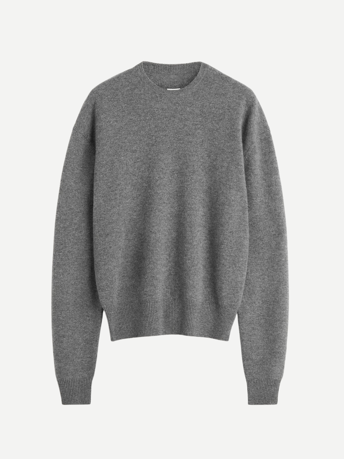 Totême-Classic Cashmere Crew Knit - Mid Grey Melange-Sweaters-Boboli-Vancouver-Canada