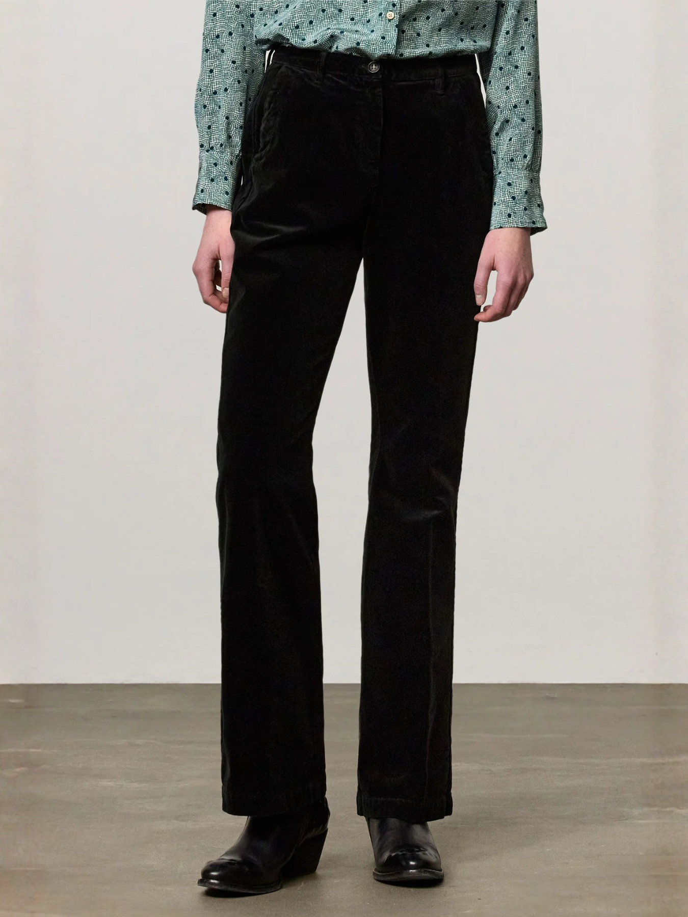 Massimo Alba-Liza 2 Classic Trousers - Washed Black-Pants-Boboli-Vancouver-Canada
