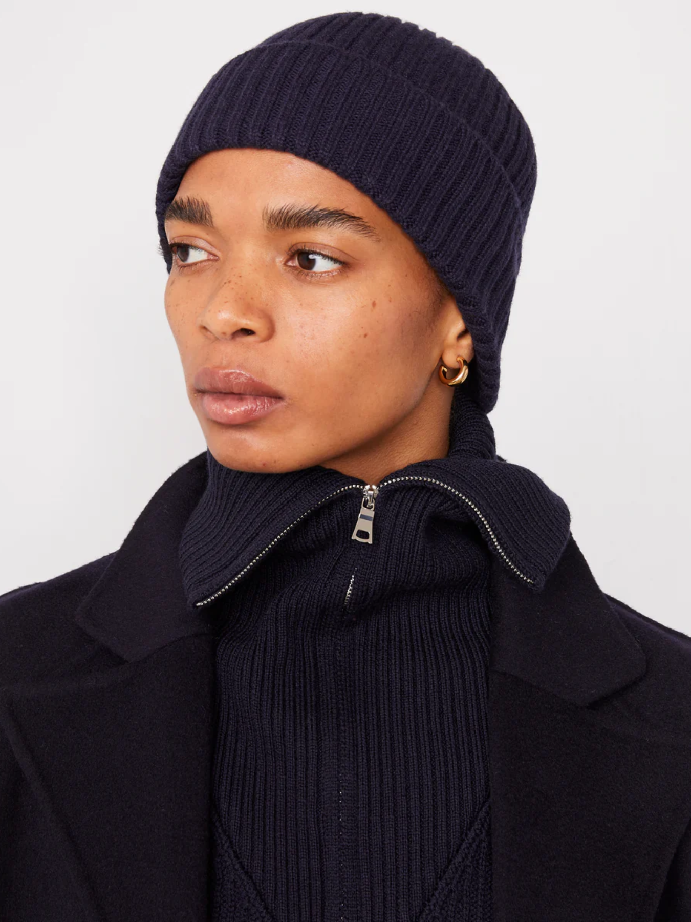 Officine Generale-Wool Cashmere Beanie - Dark Navy-Accessories-Boboli-Vancouver-Canada