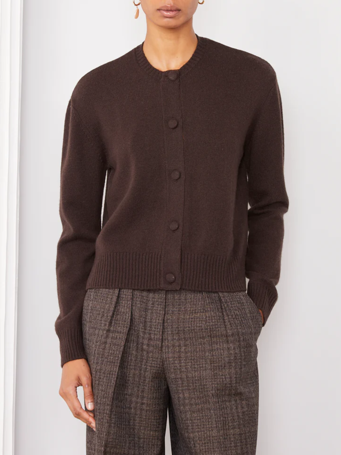 Officine Generale-Sirine Crewneck Sweater - Dark Brown-Sweaters-Boboli-Vancouver-Canada