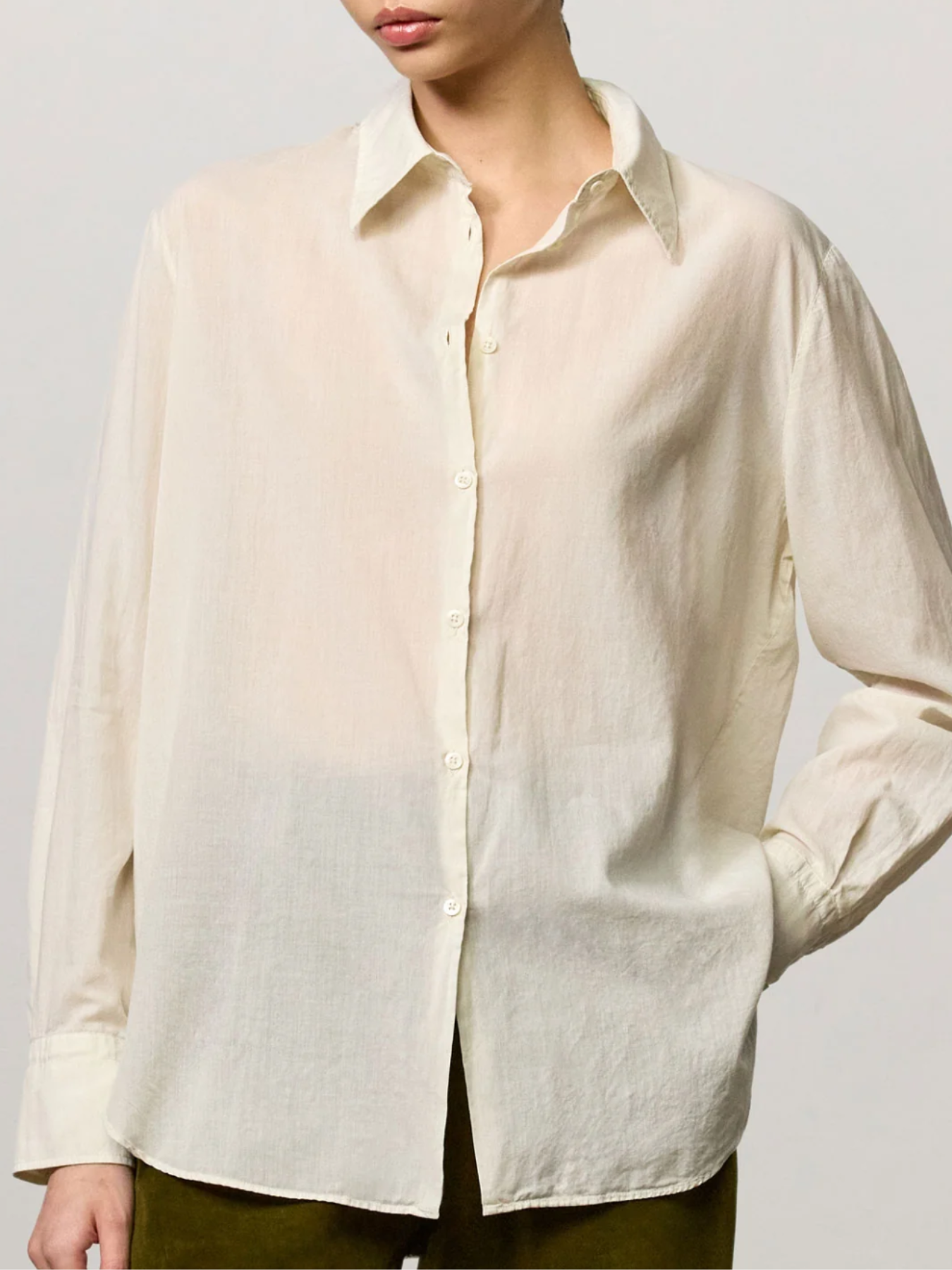 Massimo Alba-Selma Classic Shirt - Milk-Shirts-Boboli-Vancouver-Canada