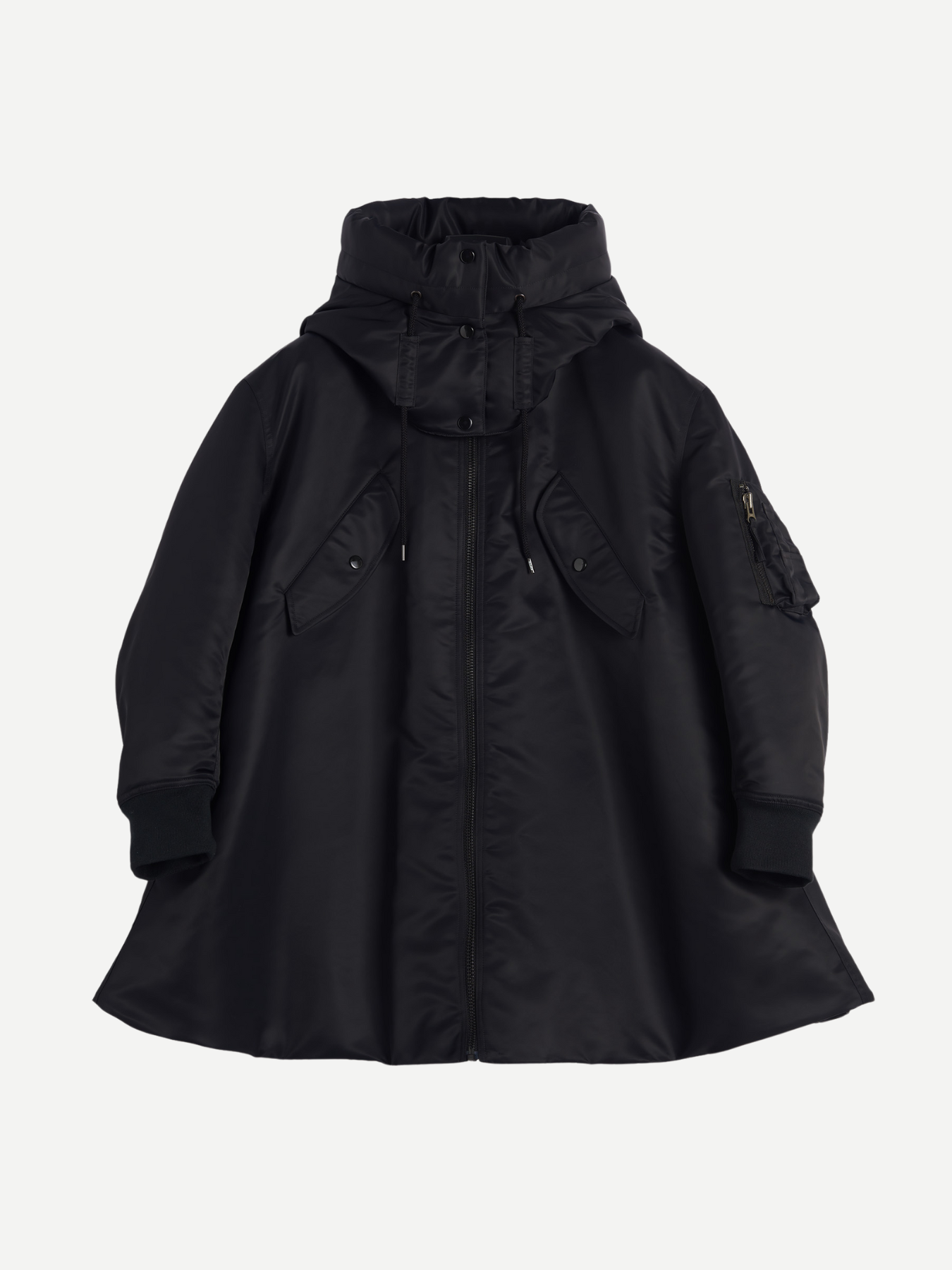 Aspesi-Satin Bomber Jacket w/Hood - Navy-Jackets-Boboli-Vancouver-Canada