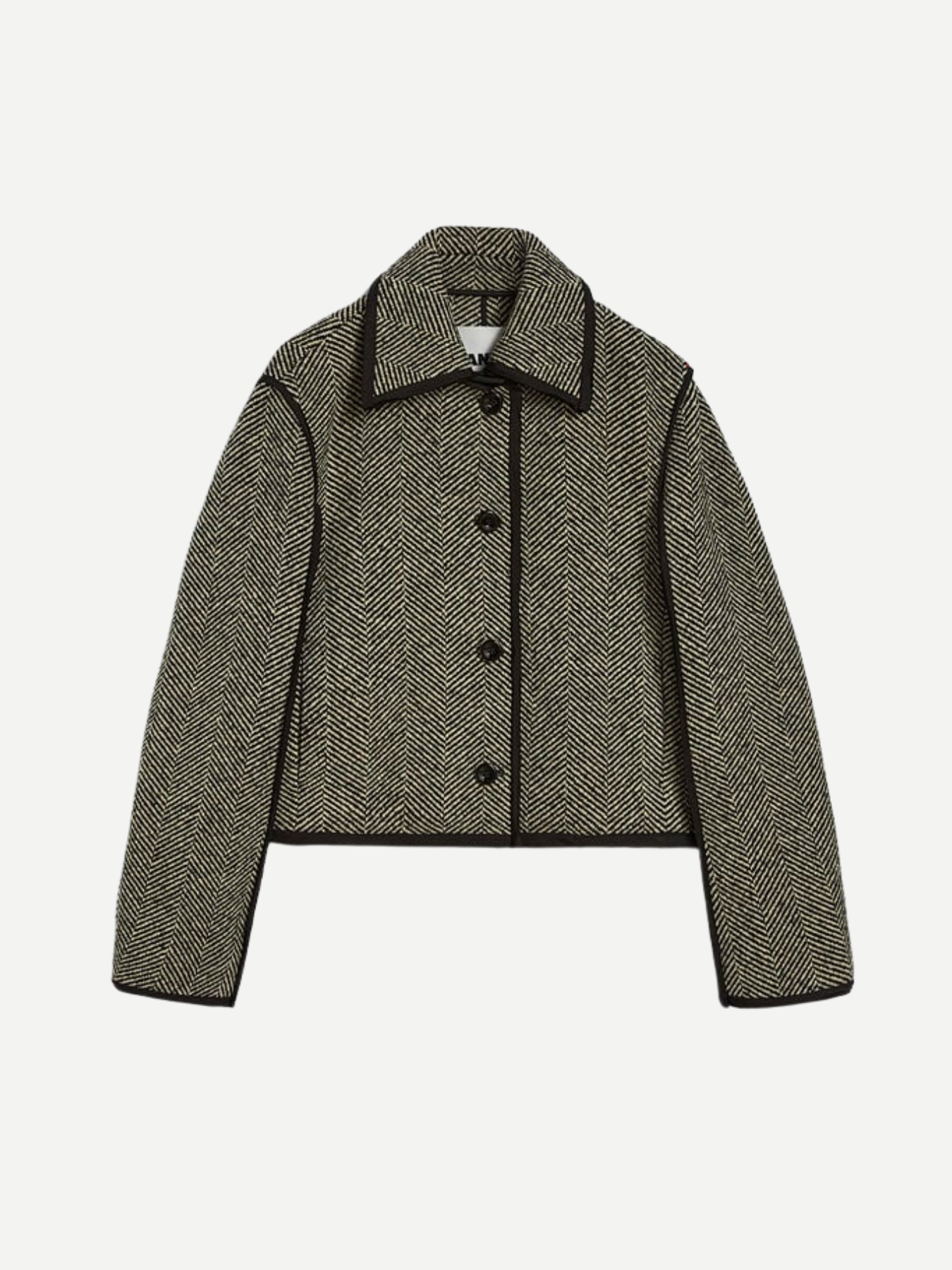 Jil Sander-Maxi Harringbone Wool Jacket - Military Speckle-Jackets-Boboli-Vancouver-Canada