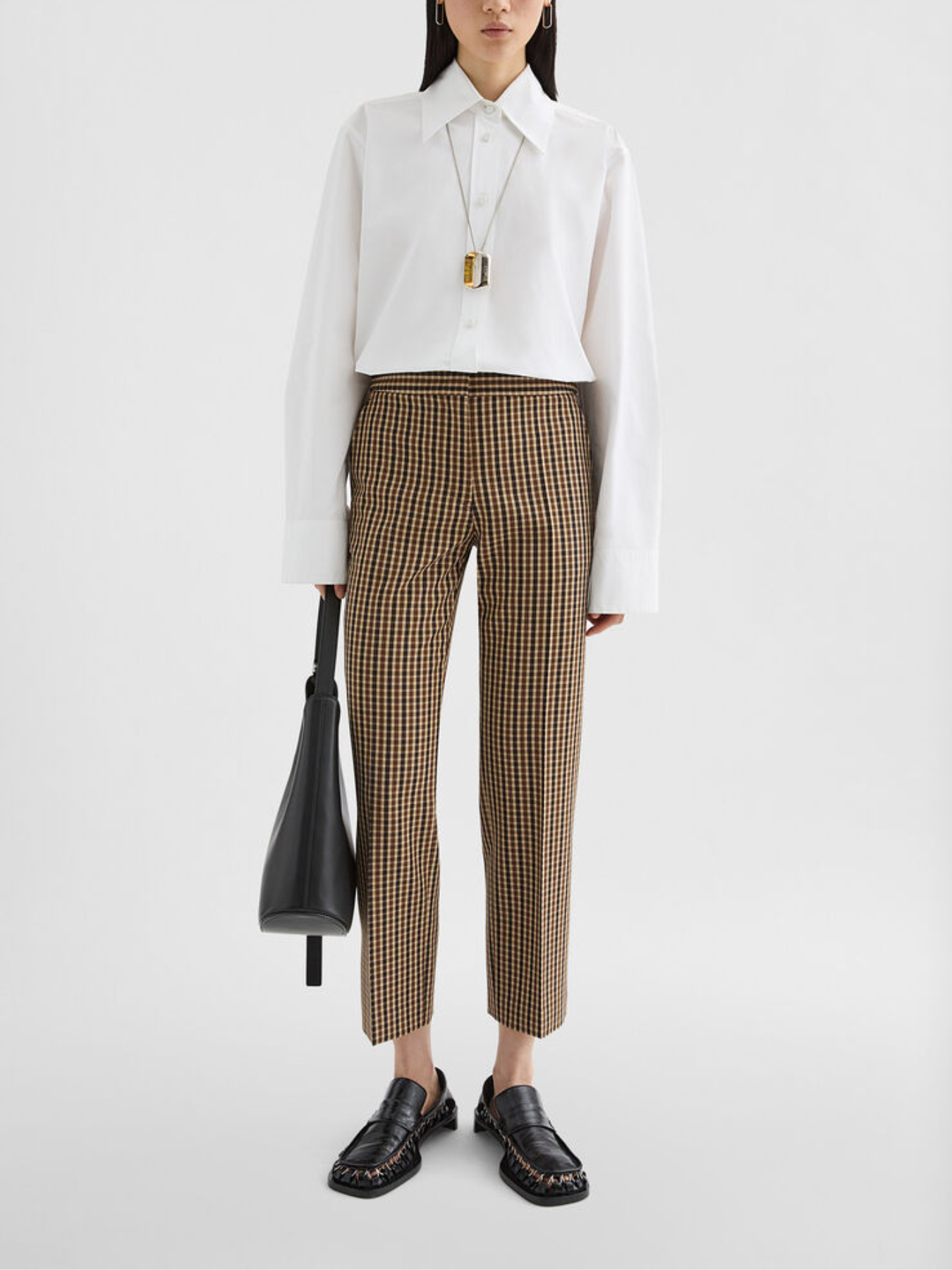 Jil Sander-Wool Canvas Tailored Trousers - Hazelnut Mouline-Pants-Boboli-Vancouver-Canada