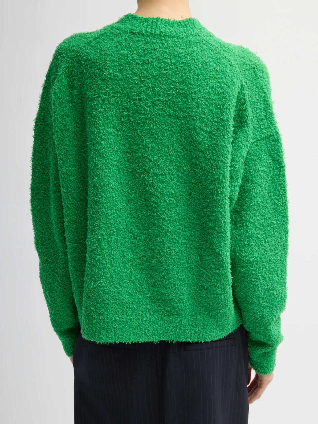 Tibi-Serviette Crewneck Easy Pullover - Green-Sweaters-Boboli-Vancouver-Canada