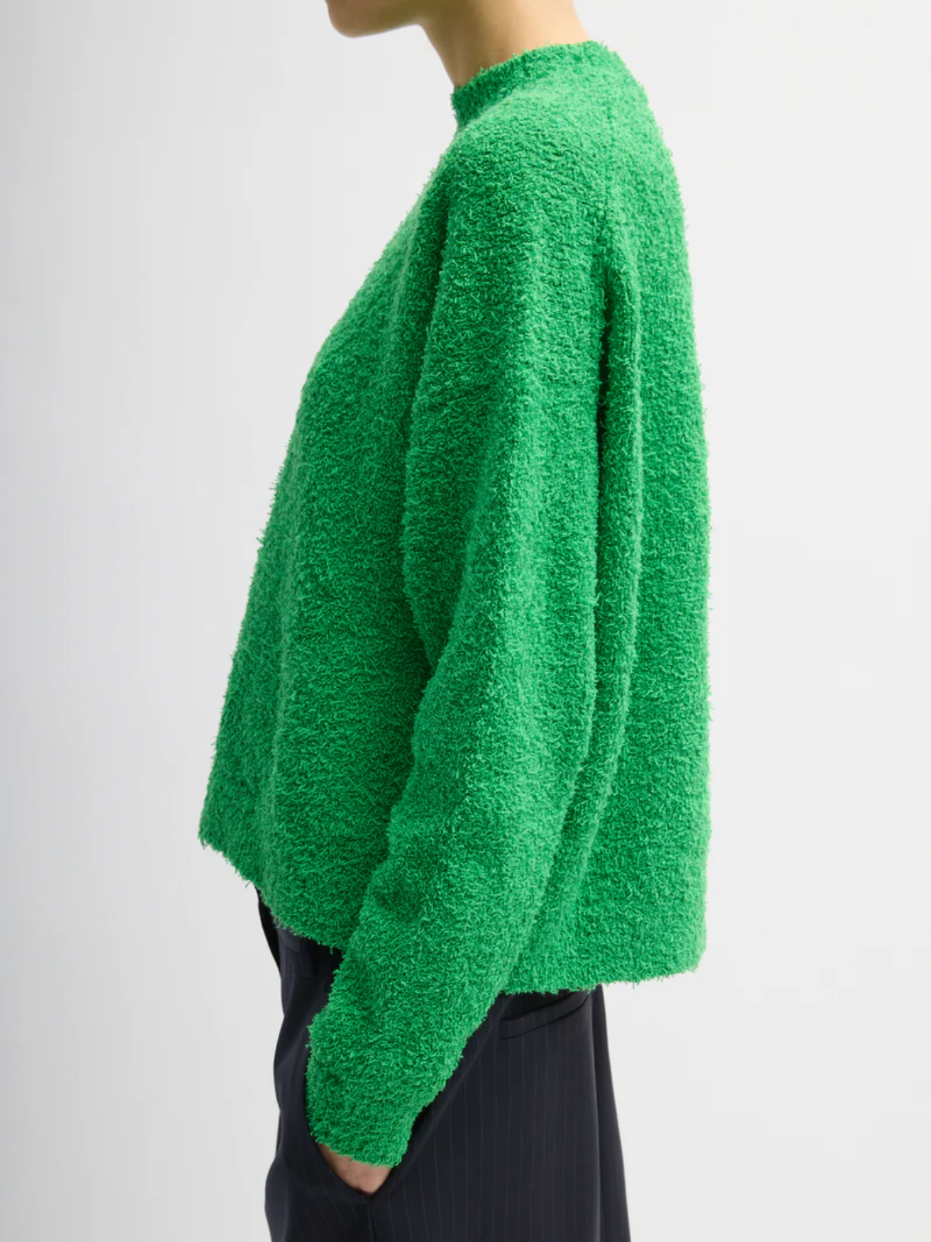 Tibi-Serviette Crewneck Easy Pullover - Green-Sweaters-Boboli-Vancouver-Canada