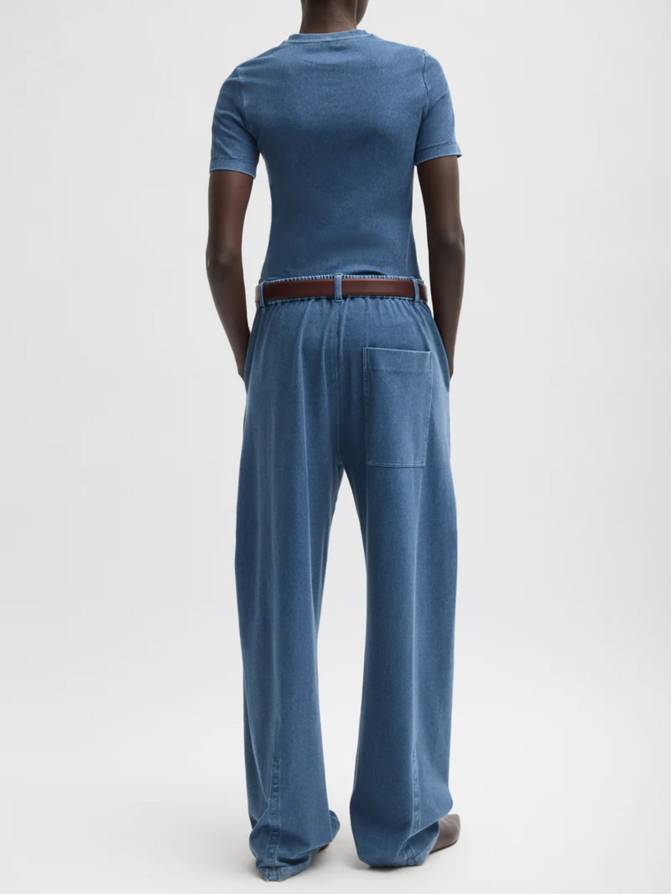 Tibi-Stretch Denim Knit Winslow Pant - Classic Wash-Pants-Boboli-Vancouver-Canada