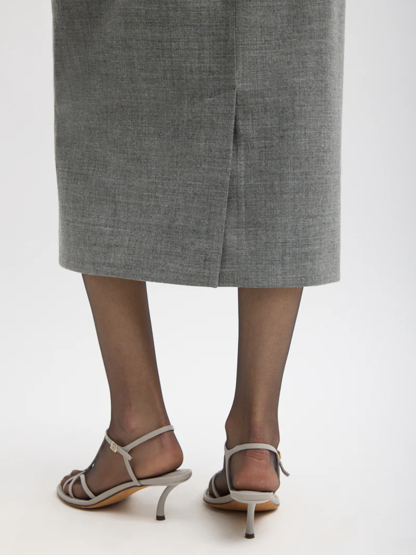 Tibi-Techy Bonded Wool Wrap Midi Skirt - Grey-Skirts-Boboli-Vancouver-Canada