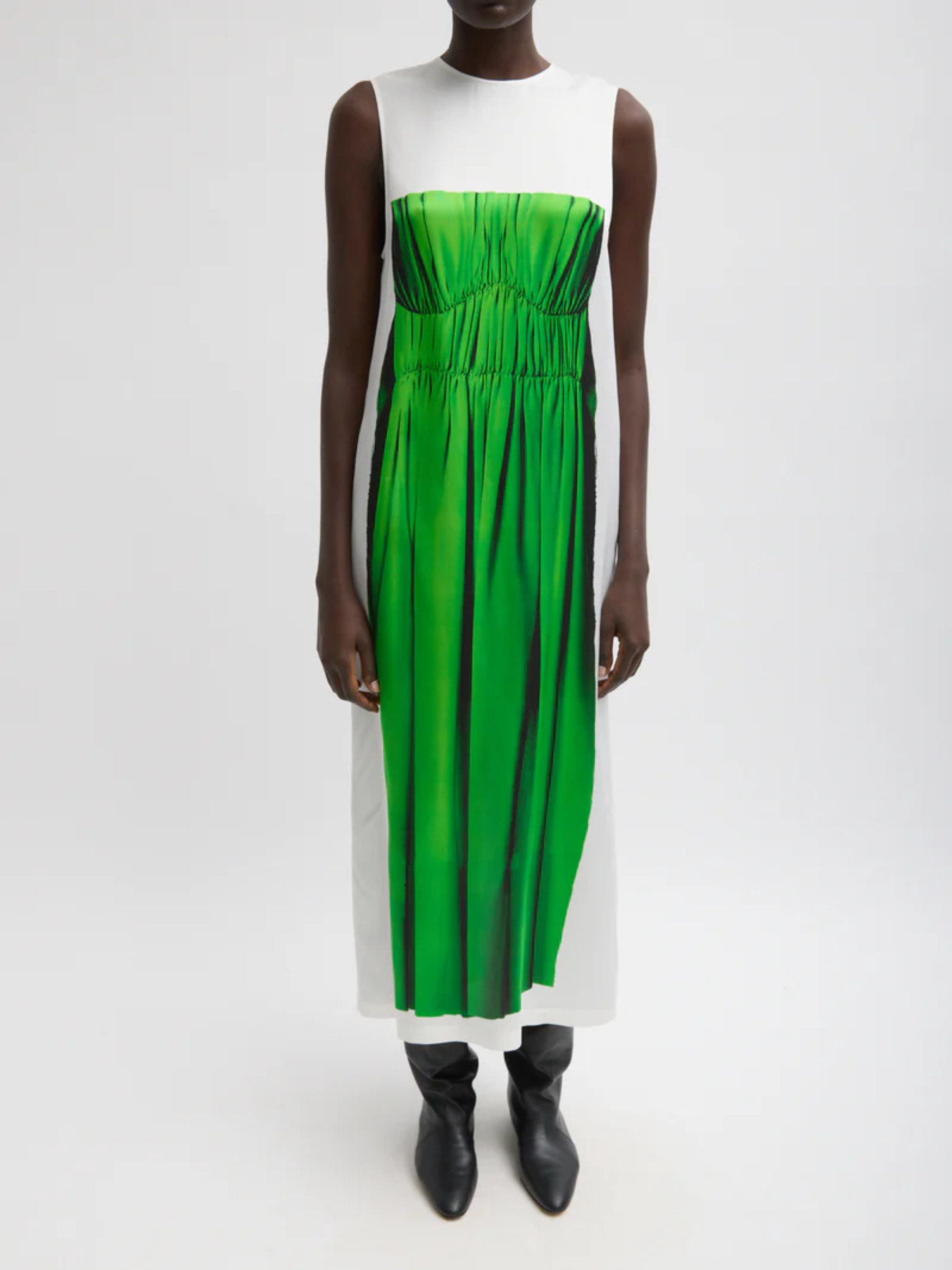 Tibi-Trompe Loeil Dress - Green/Multi-Dresses-Boboli-Vancouver-Canada