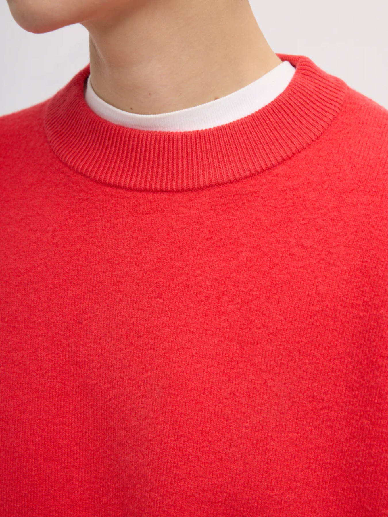 Tibi-Boiled Wool Crewneck Easy Pullover - Red-Sweaters-Boboli-Vancouver-Canada