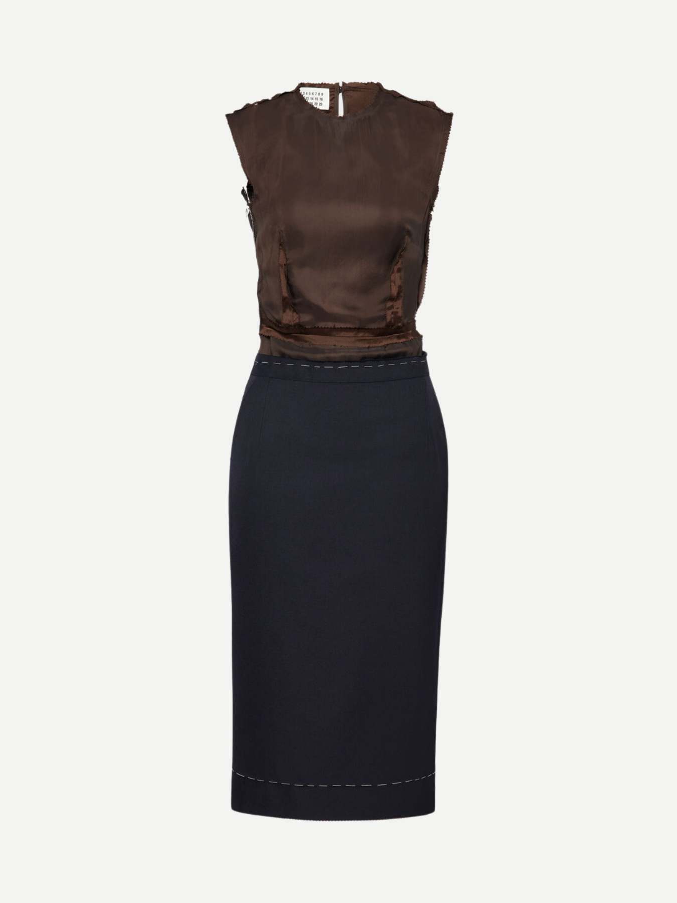 Maison Margiela-Sleeveless Dress - Blue/Chocolate-Dresses-Boboli-Vancouver-Canada