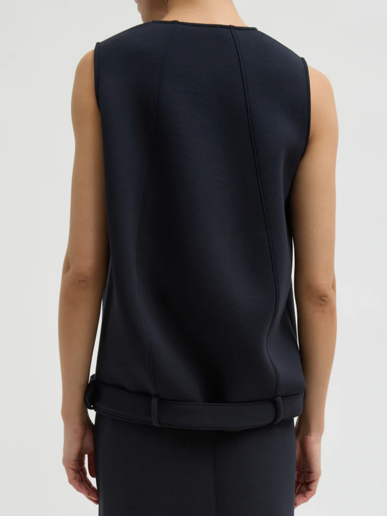 Tibi-Bonded Viscose Tank Top - Dark Navy-Tops-Boboli-Vancouver-Canada