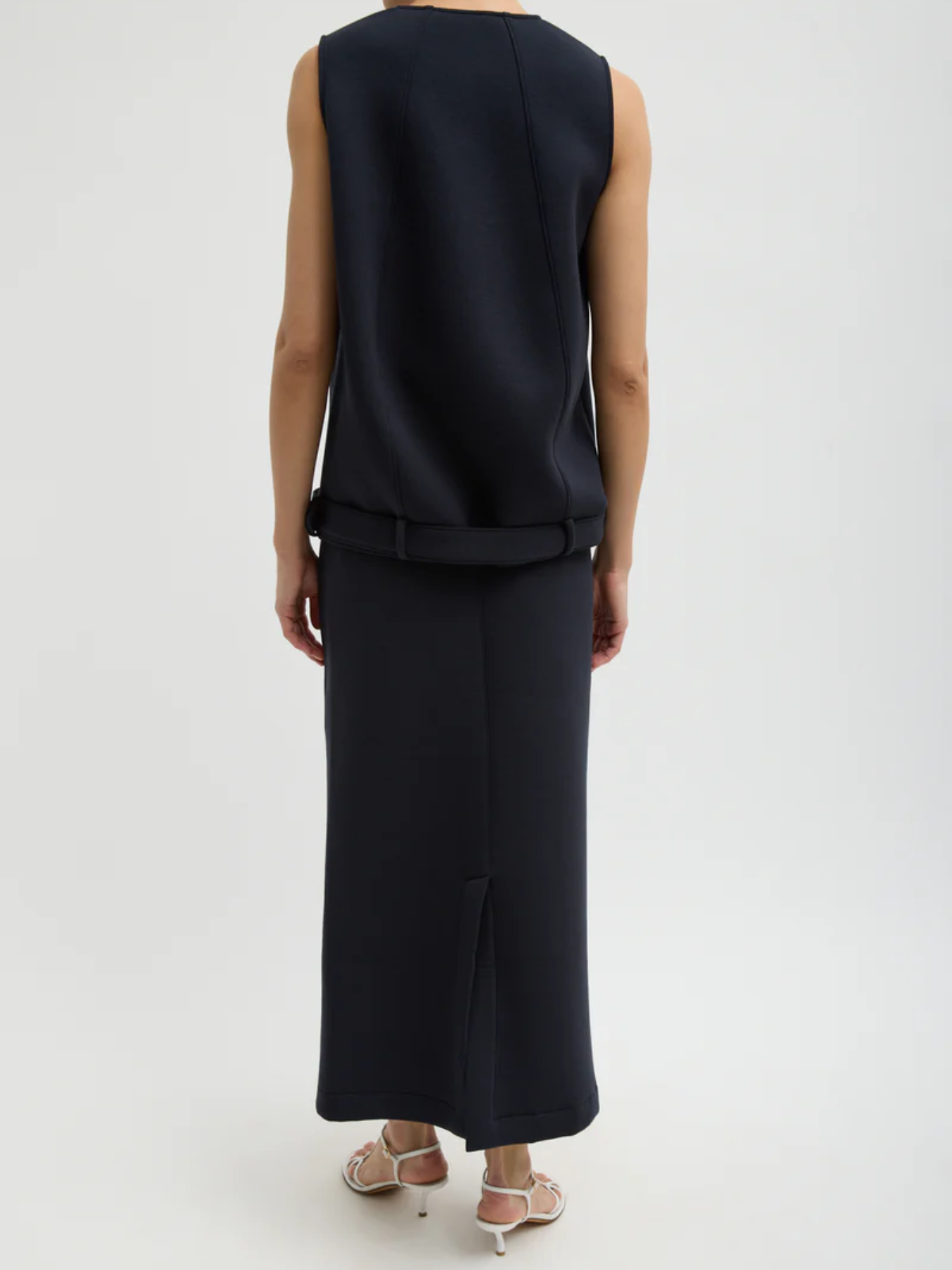Tibi-Bonded Viscose Maxi Wrap Skirt - Dark Navy-Skirts-Boboli-Vancouver-Canada
