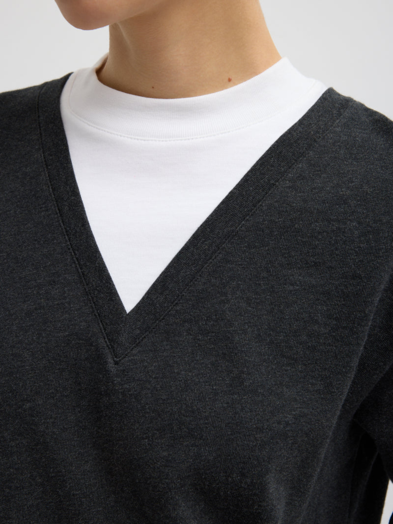 Tibi-Perfect T Trompe Loeil Top - Grey/Multi-Tops-Boboli-Vancouver-Canada