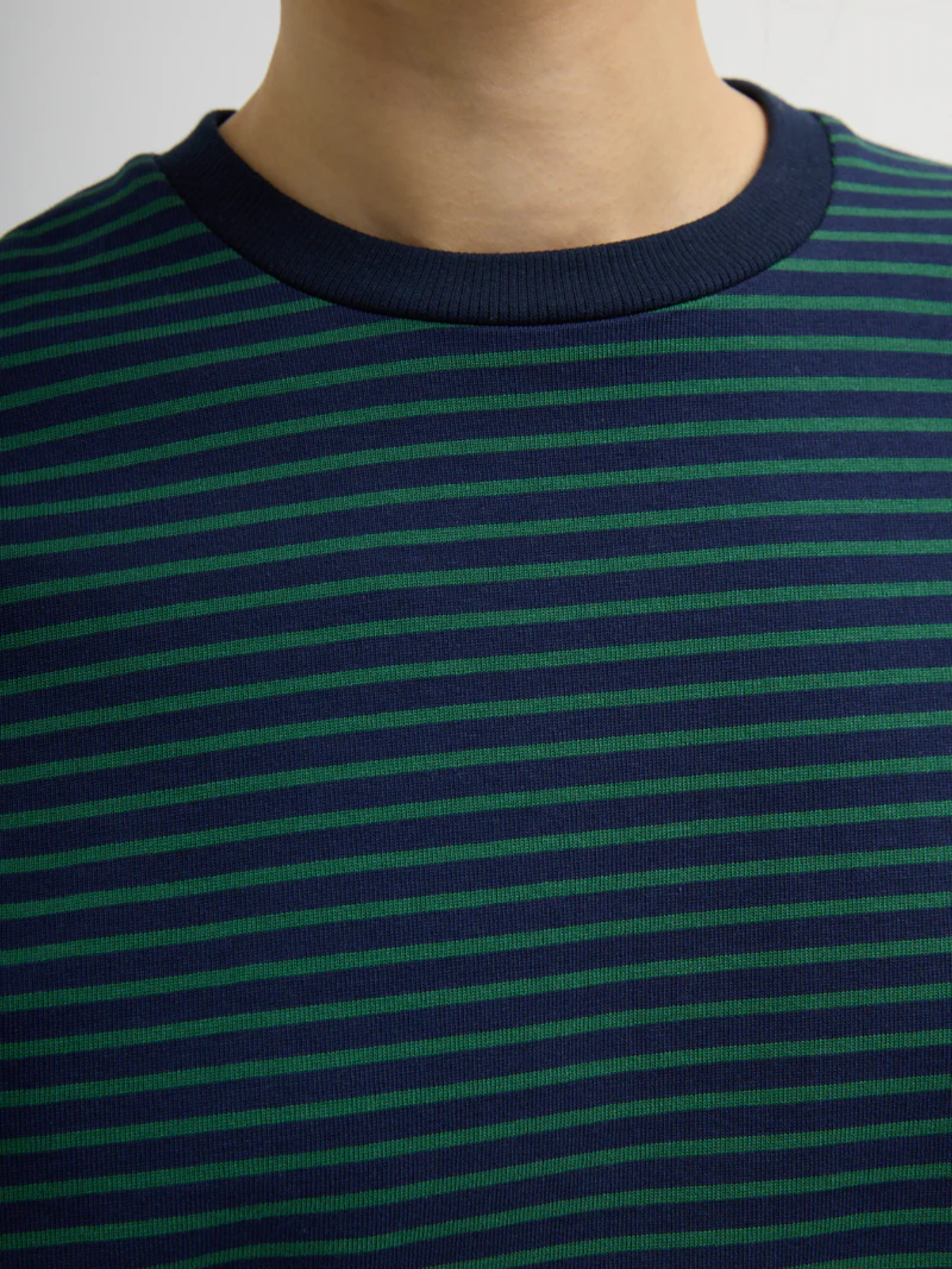 Tibi-Striped Perfect T L.S. Crewneck - Navy/Green-Shirts-Boboli-Vancouver-Canada