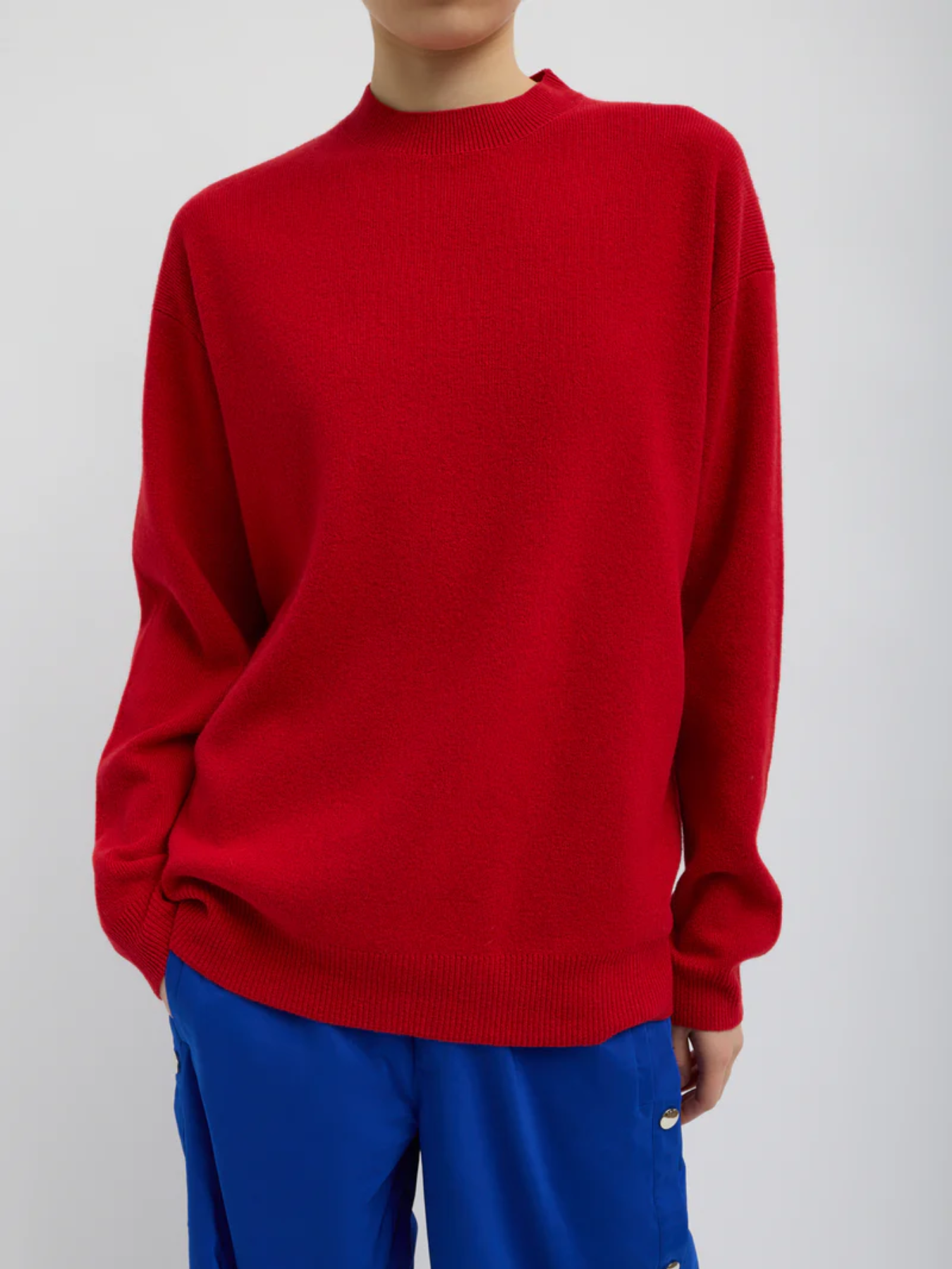 Tibi-Anna Merino Racerback Pullover - Red-Sweaters-Boboli-Vancouver-Canada