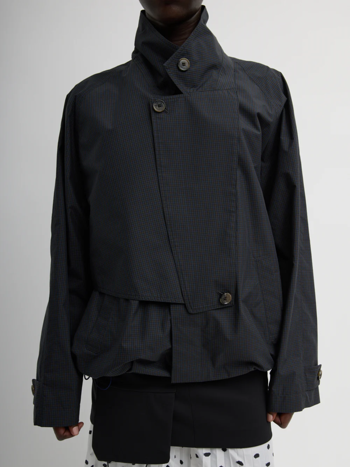 Tibi-Charles Menswear Trench Anorak - Navy/Multi-Jackets-Boboli-Vancouver-Canada