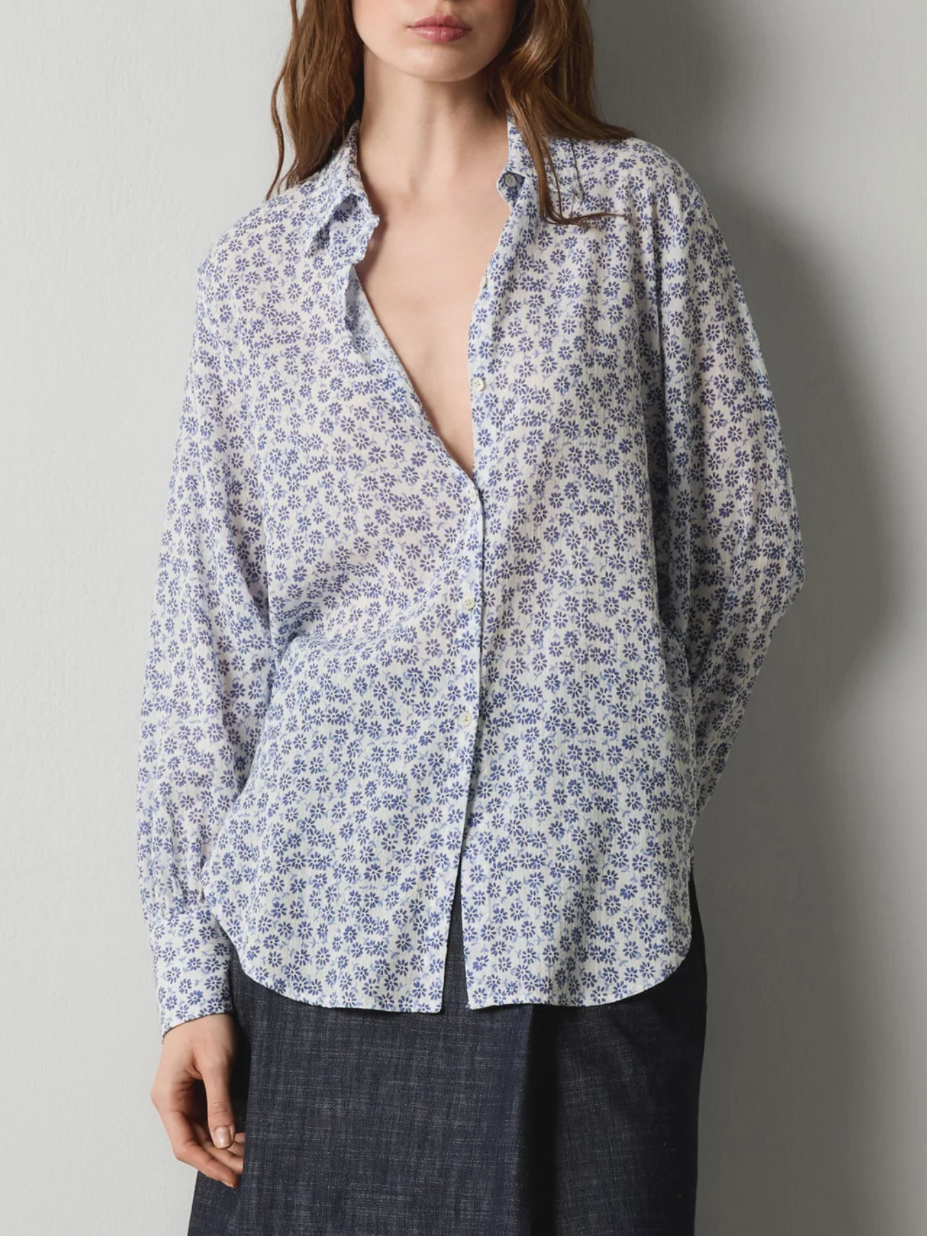 Massimo Alba-Anna Shirt - Midnight Blue-Shirts-Boboli-Vancouver-Canada