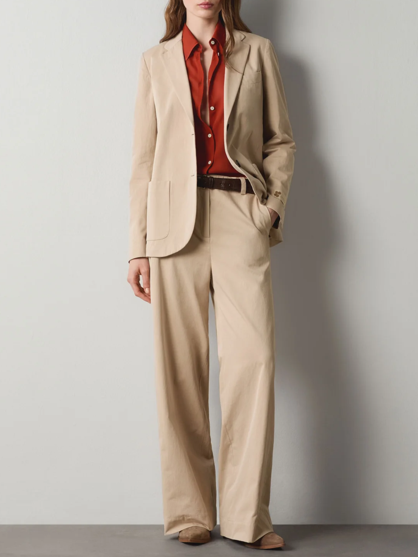 Massimo Alba-Lamia Pants - Tan-Pants-Boboli-Vancouver-Canada