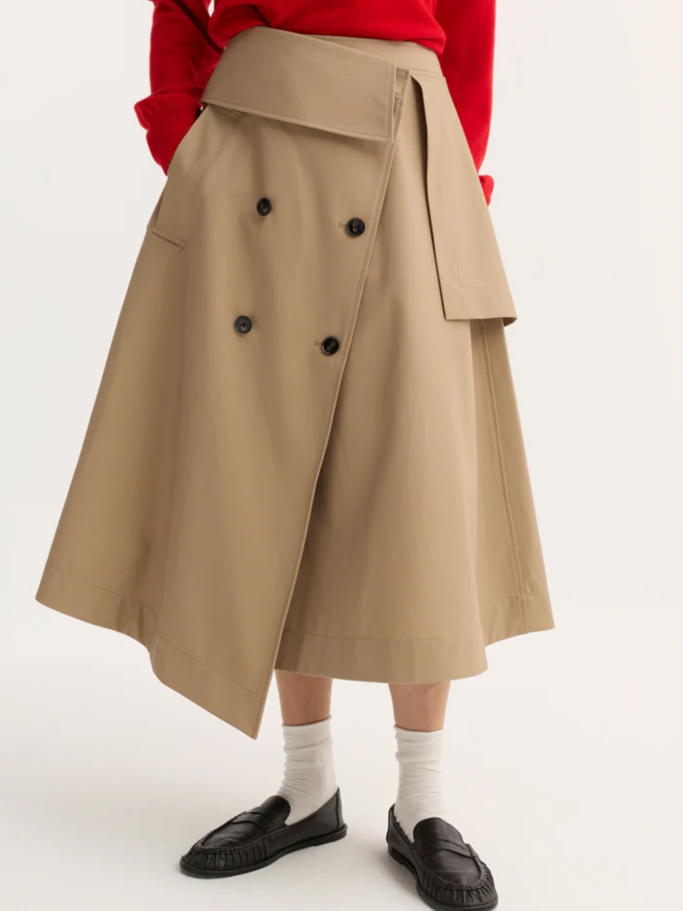 Rohe-Deconstructed Trench Skirt - Sand-Skirts-Boboli-Vancouver-Canada
