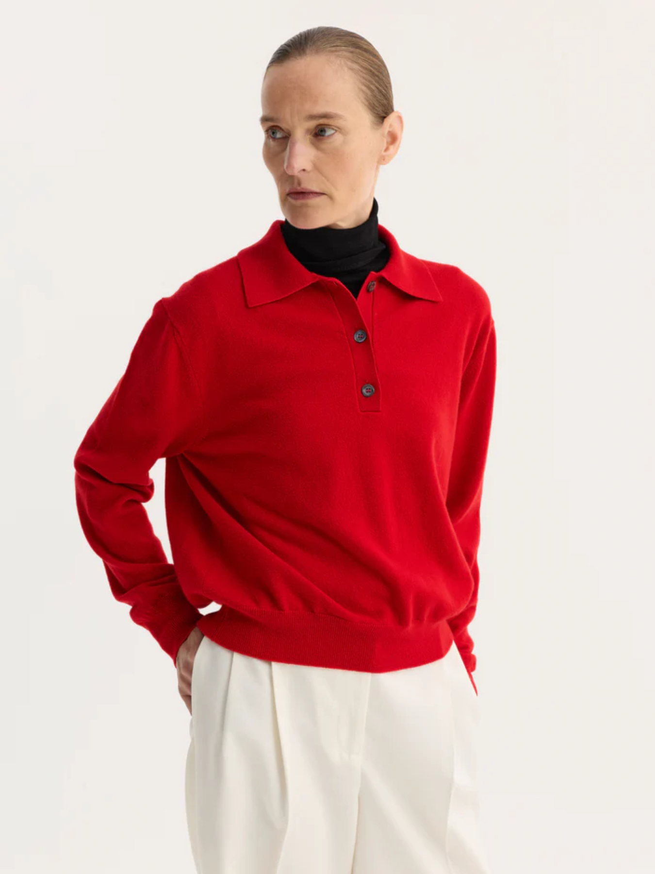 Rohe-Wool Cashmere Polo - Red-Shirts-Boboli-Vancouver-Canada