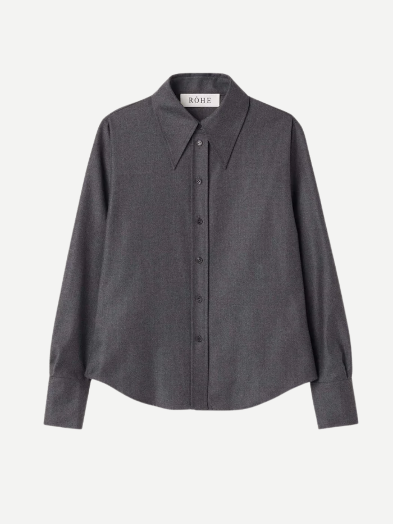 Rohe-Fitted Shirt - Dark Grey Melange-Shirts-Boboli-Vancouver-Canada