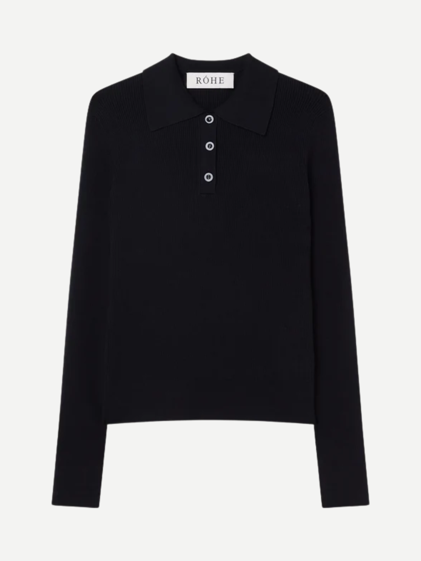 Rohe-Rib Knitted Polo - Black-Shirts-Boboli-Vancouver-Canada