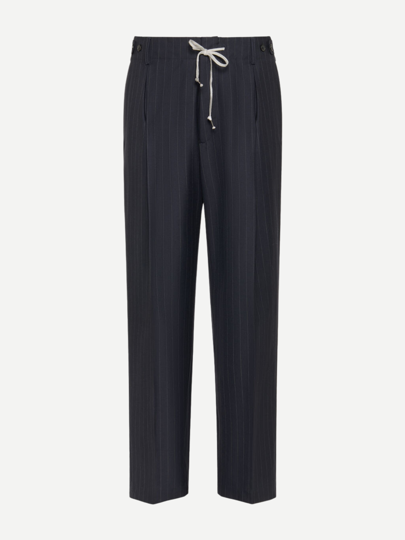 Maison Margiela-Wool Gabardine Pinstripe Trousers - Navy Stripe-Pants-Boboli-Vancouver-Canada