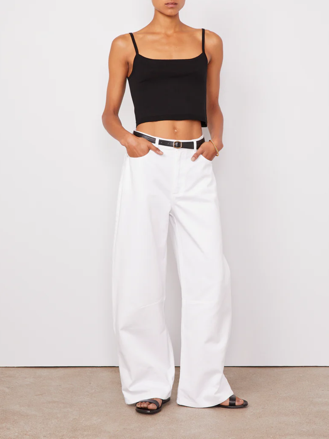 Officine Generale-Sora White Cotton Denim Pants - White-Pants-Boboli-Vancouver-Canada