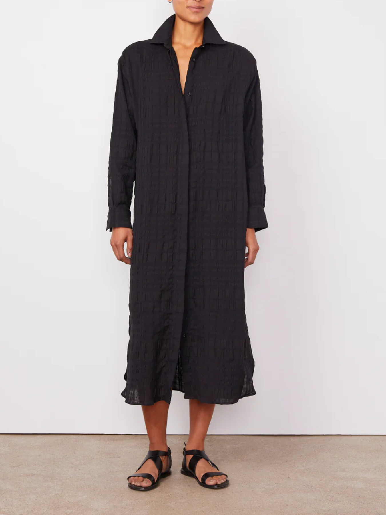 Officine Generale-Yester Voile Dress - Black-Dresses-Boboli-Vancouver-Canada