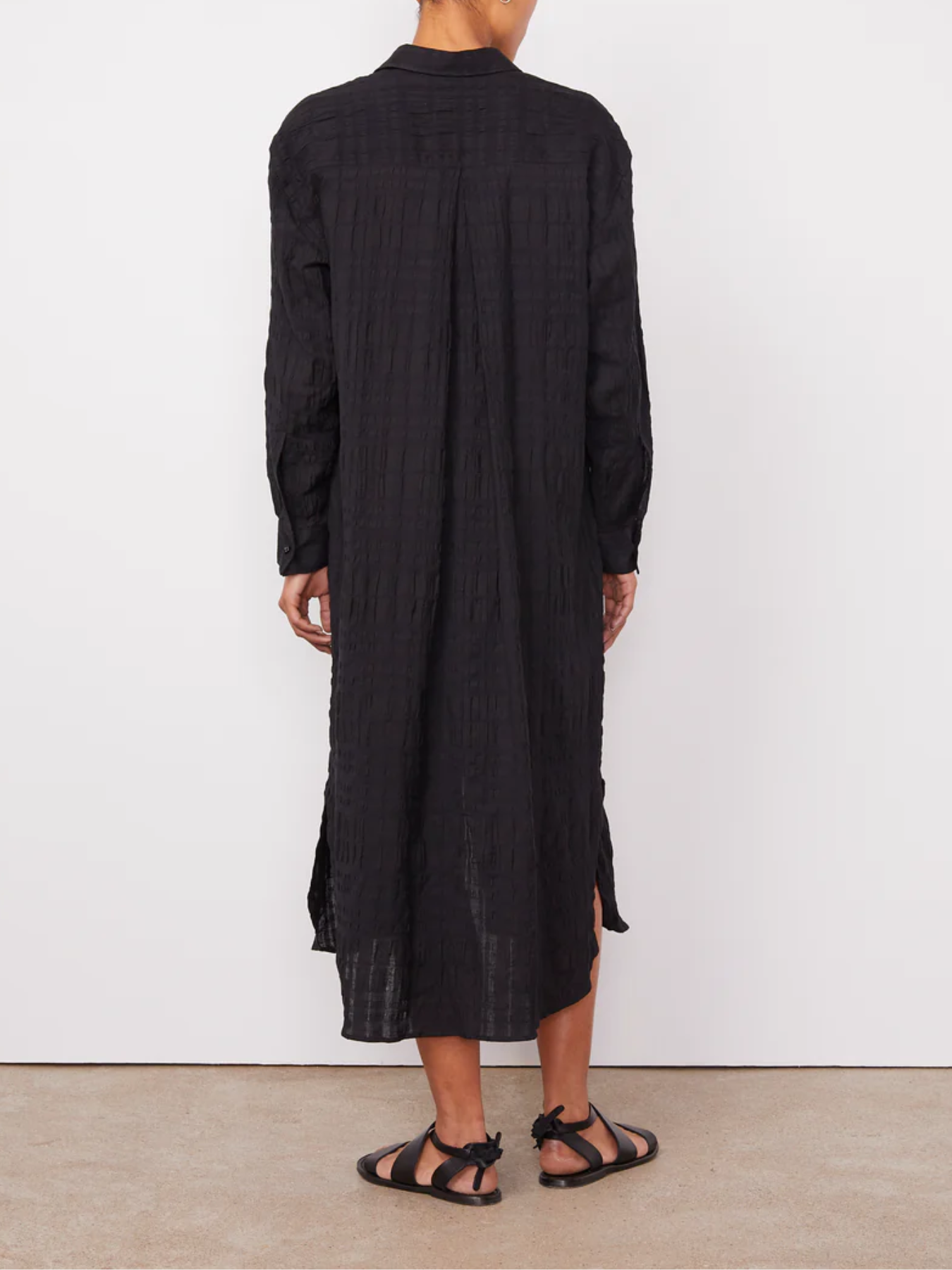 Officine Generale-Yester Voile Dress - Black-Dresses-Boboli-Vancouver-Canada