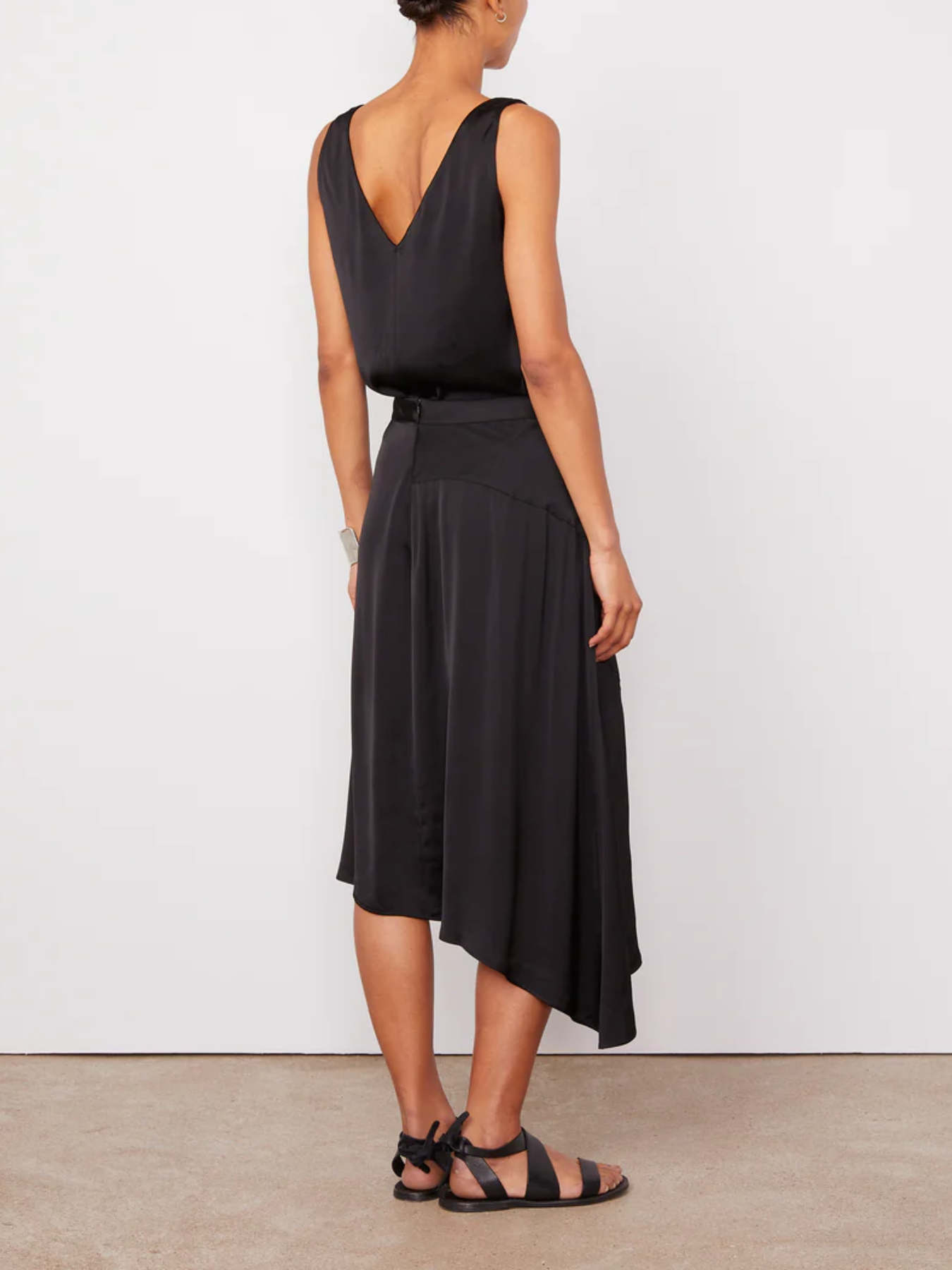 Officine Generale-Anisea Satin Viscose Skirt - Black-Skirts-Boboli-Vancouver-Canada