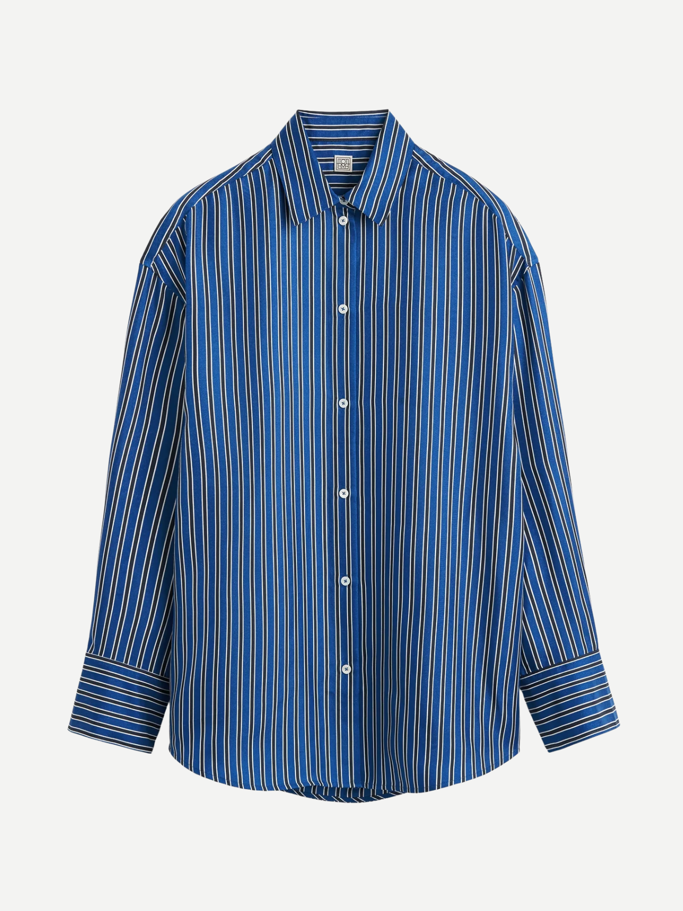 Totême-Oversized Striped Shirt - Blue/Navy-Shirts-Boboli-Vancouver-Canada
