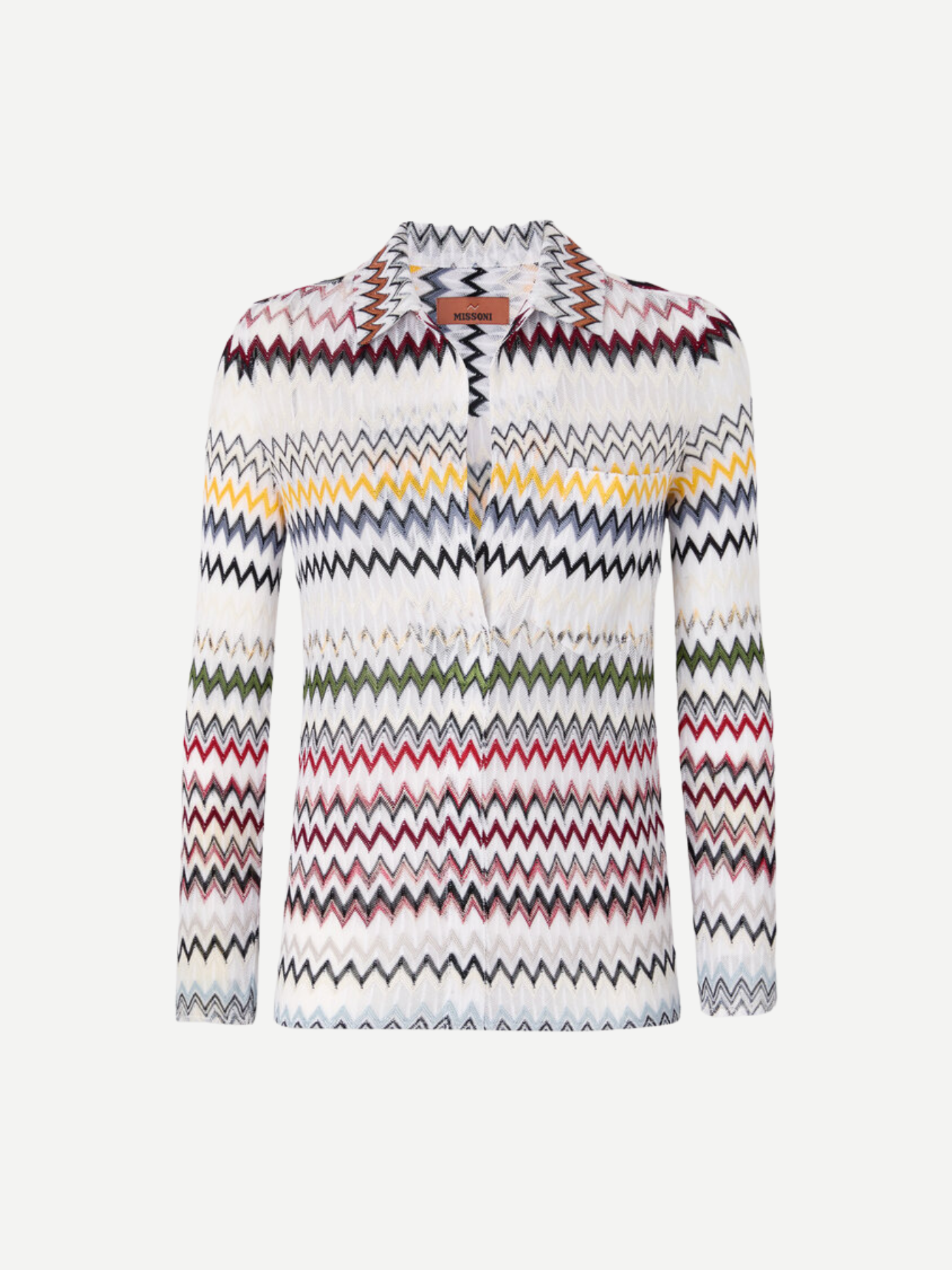 Missoni-Slim Fit V-Neck L.S. Top - Multi w/White Base-Tops-Boboli-Vancouver-Canada