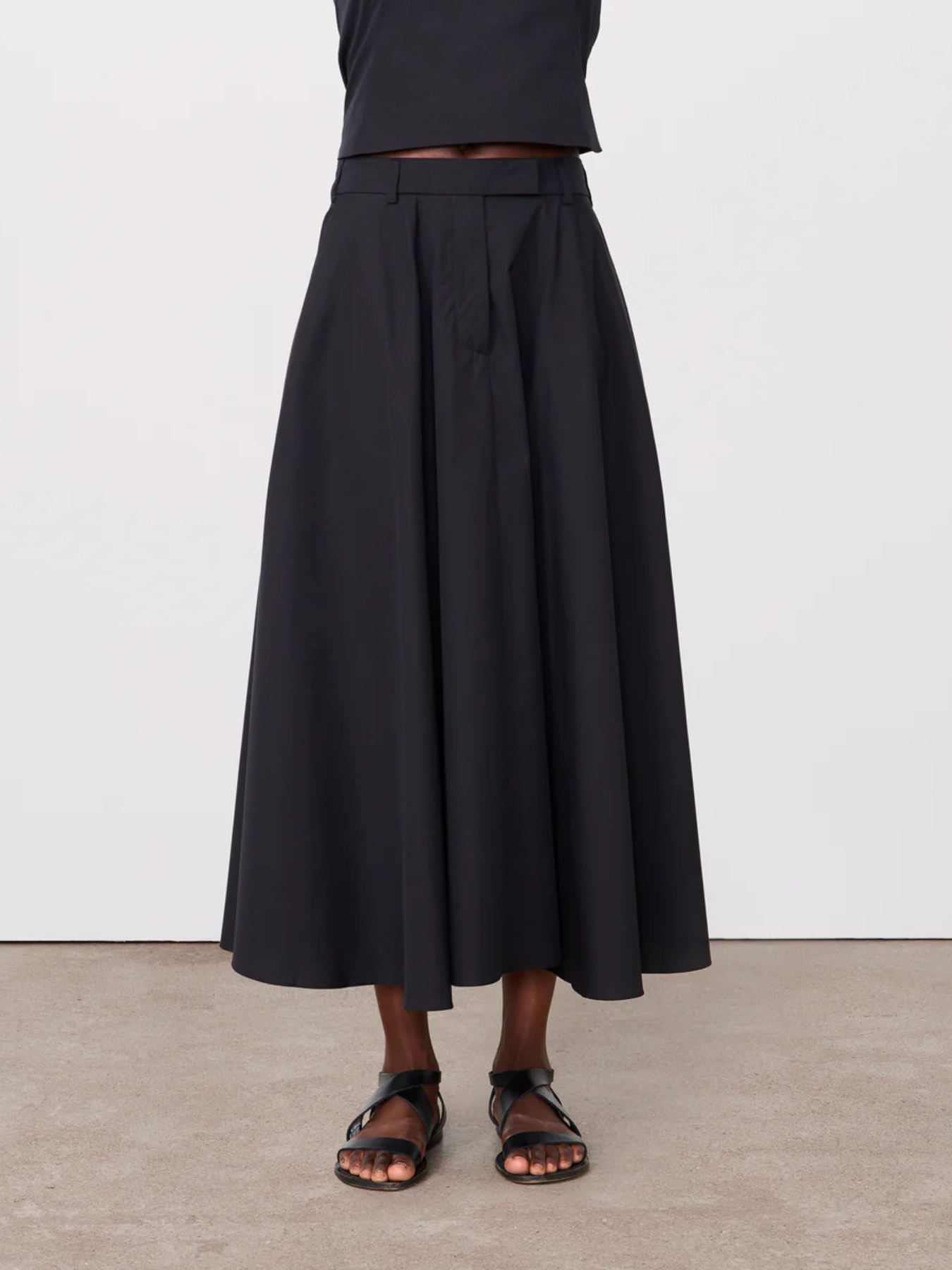Officine Generale-Bertille Skirt - Black-Skirts-Boboli-Vancouver-Canada