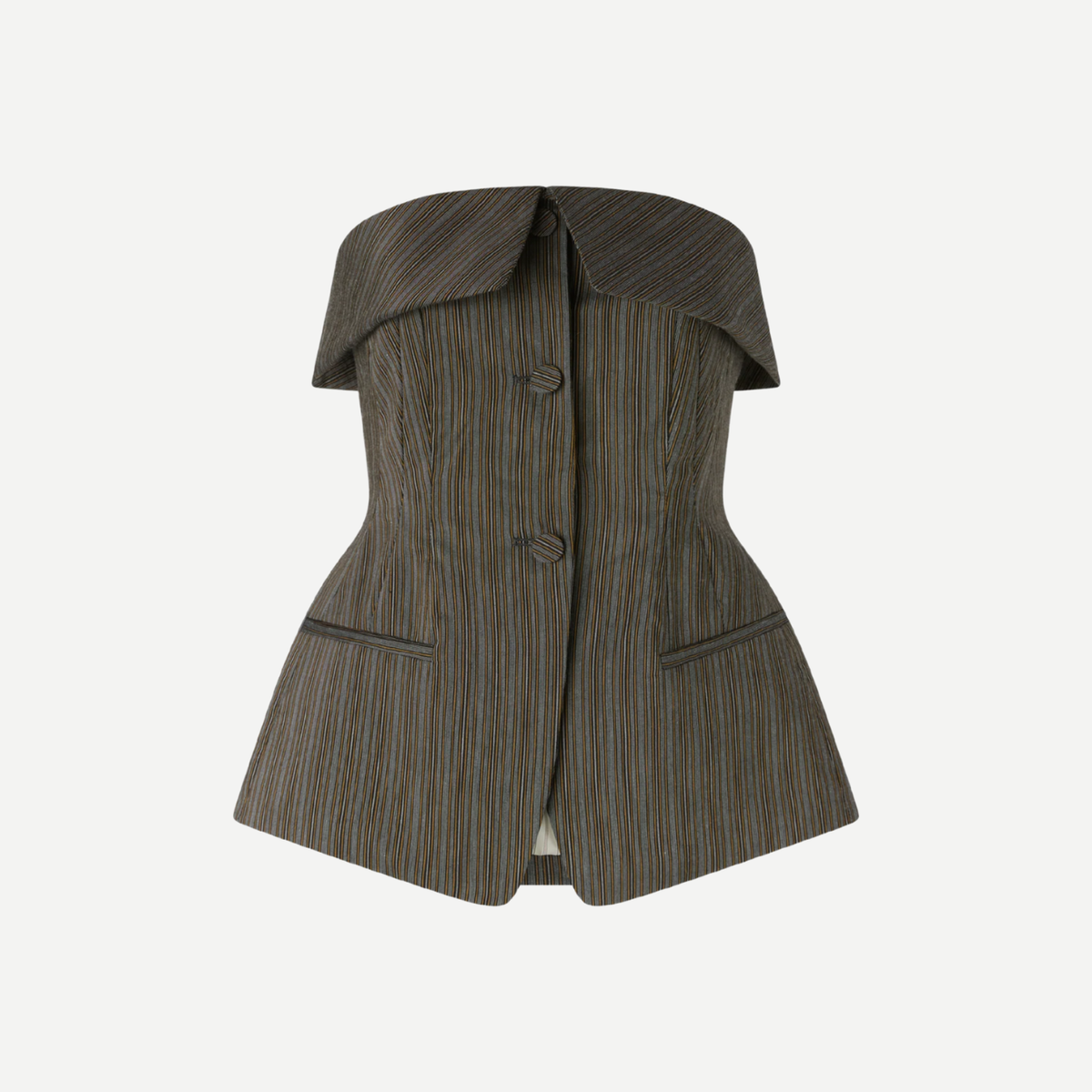 Antonio Marras | Pinstripe Jacquard Cotton Bustier | Boboli