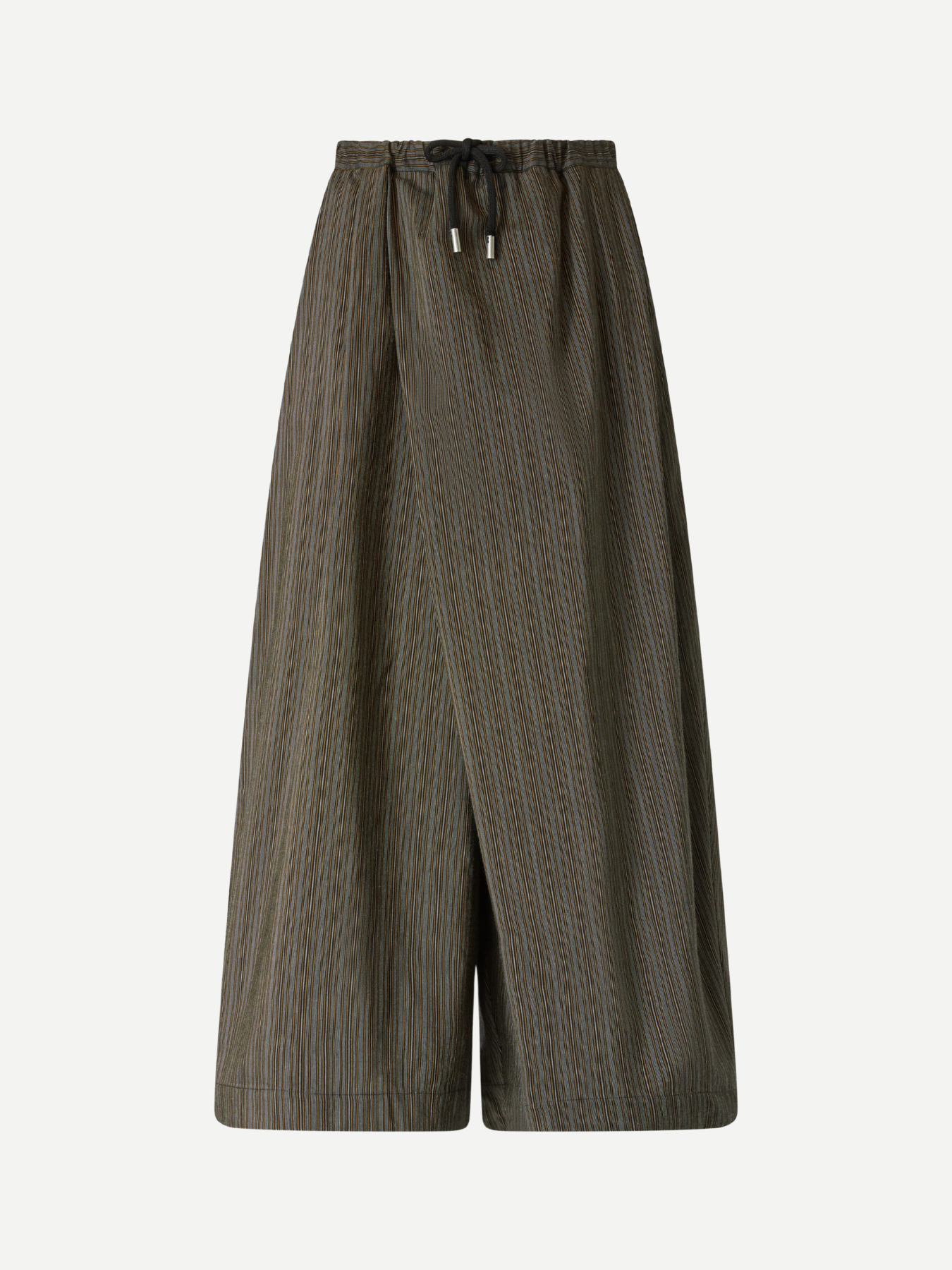 Antonio Marras-Wide Pinstripe Wrap Trousers - Black/Brown-Pants-Boboli-Vancouver-Canada