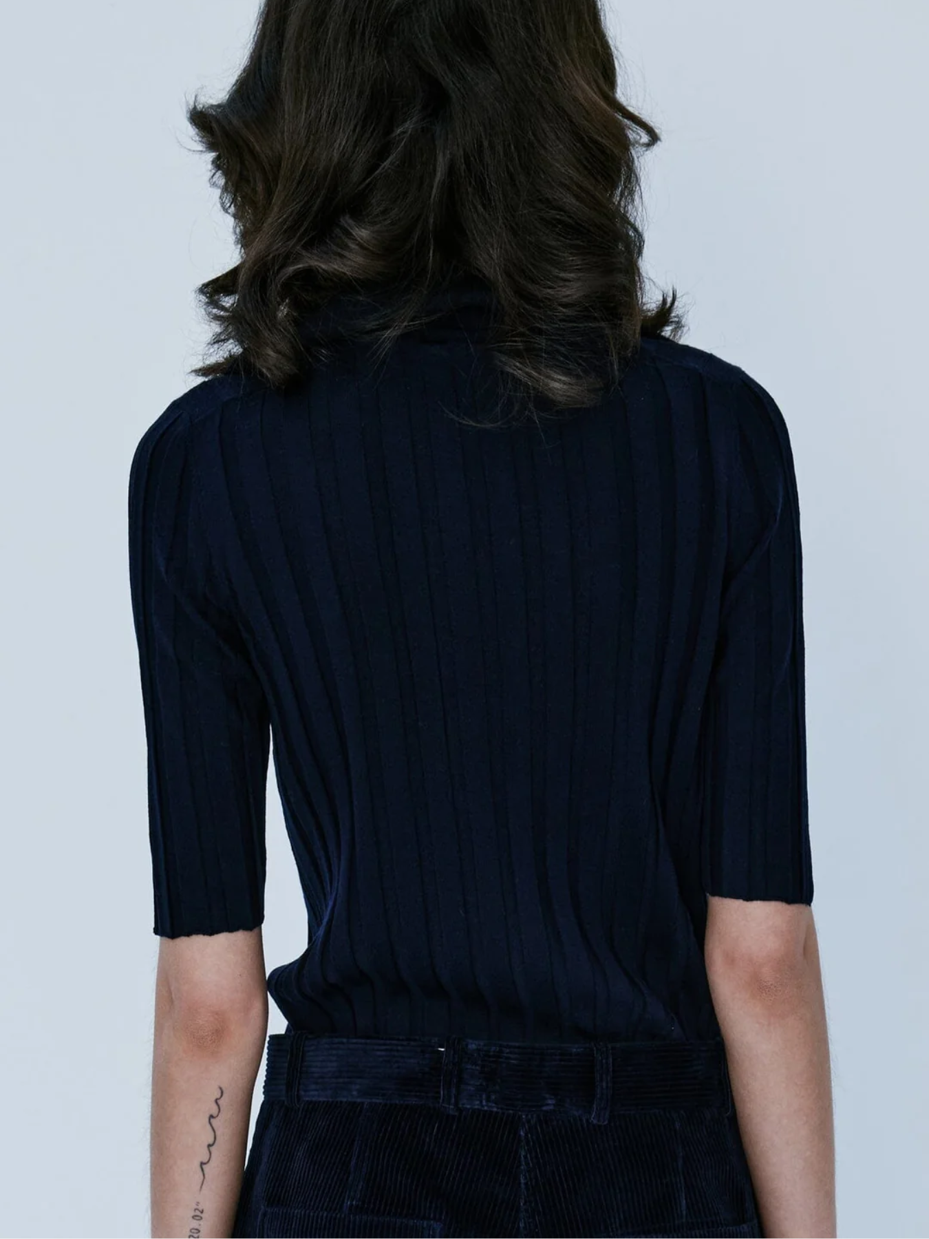 Nackiye-Sugarman S.S. Polo Knit Top - Black/Navy-Tops-Boboli-Vancouver-Canada