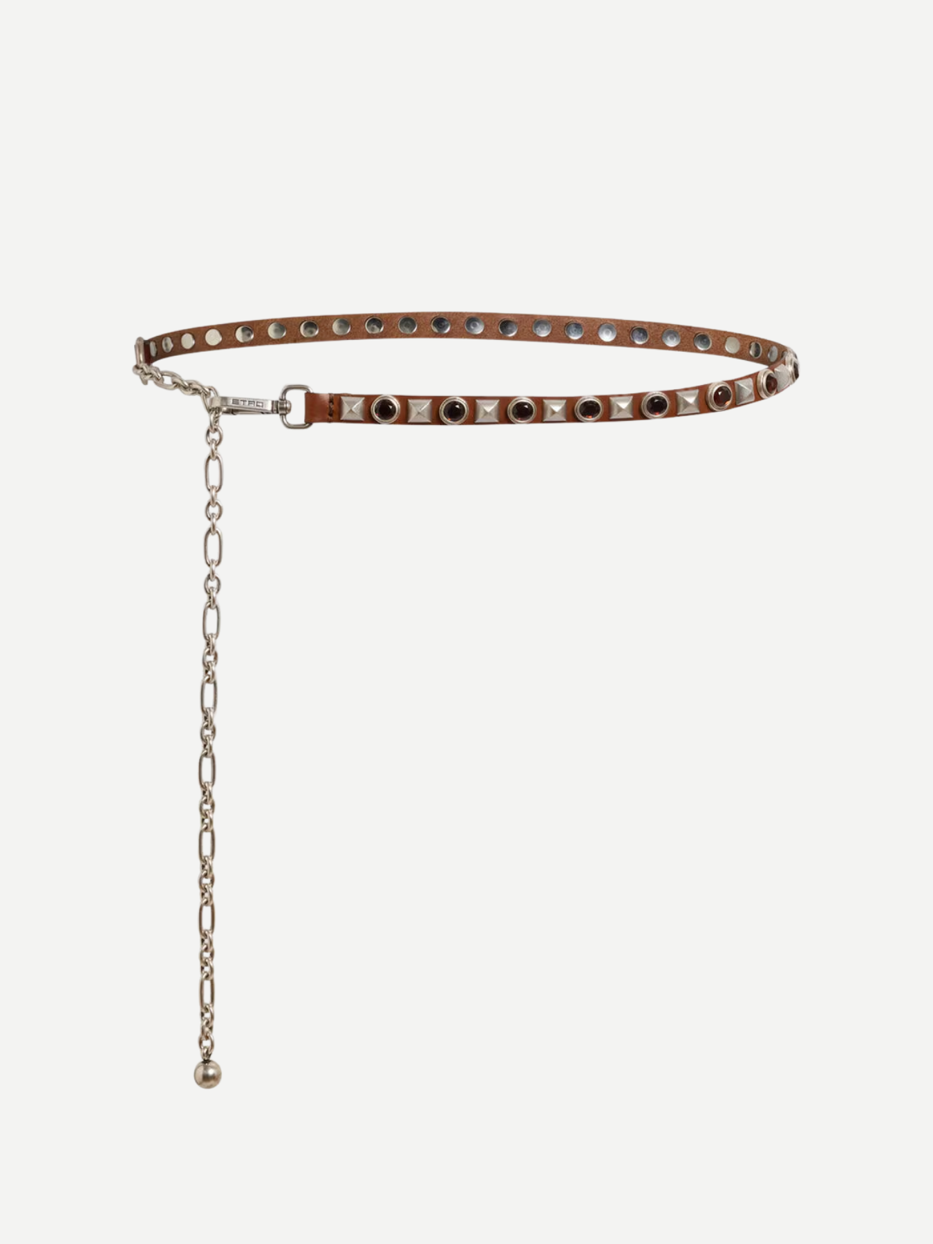 Etro-Studded Belt 1.5cm - Brown-Belts-Boboli-Vancouver-Canada