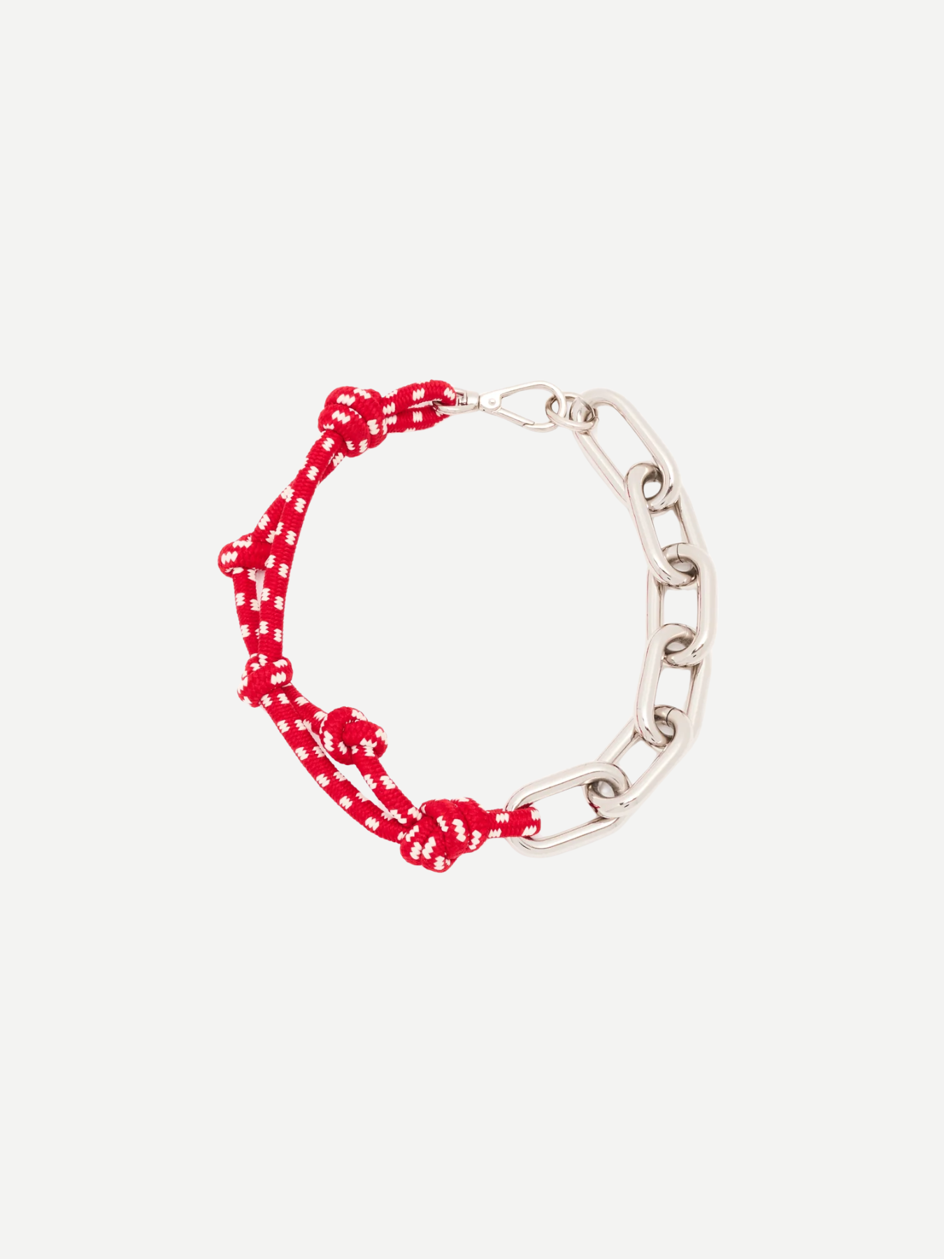 Plan C-Knotted Cord Chain Necklace - Red & White-Necklaces-Boboli-Vancouver-Canada