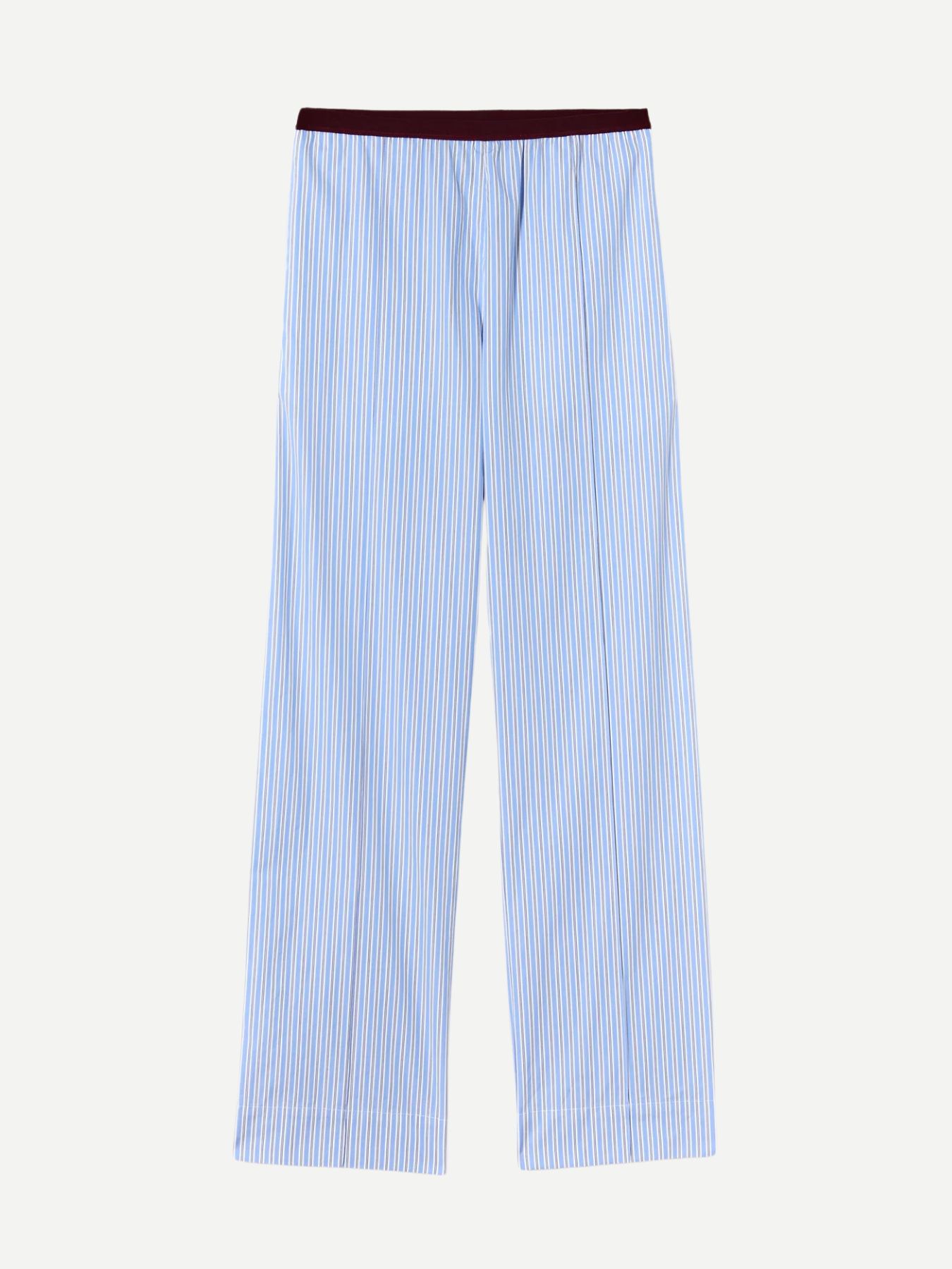 Plan C-Striped Wide Leg Cotton Pant - Blue & White-Pants-Boboli-Vancouver-Canada