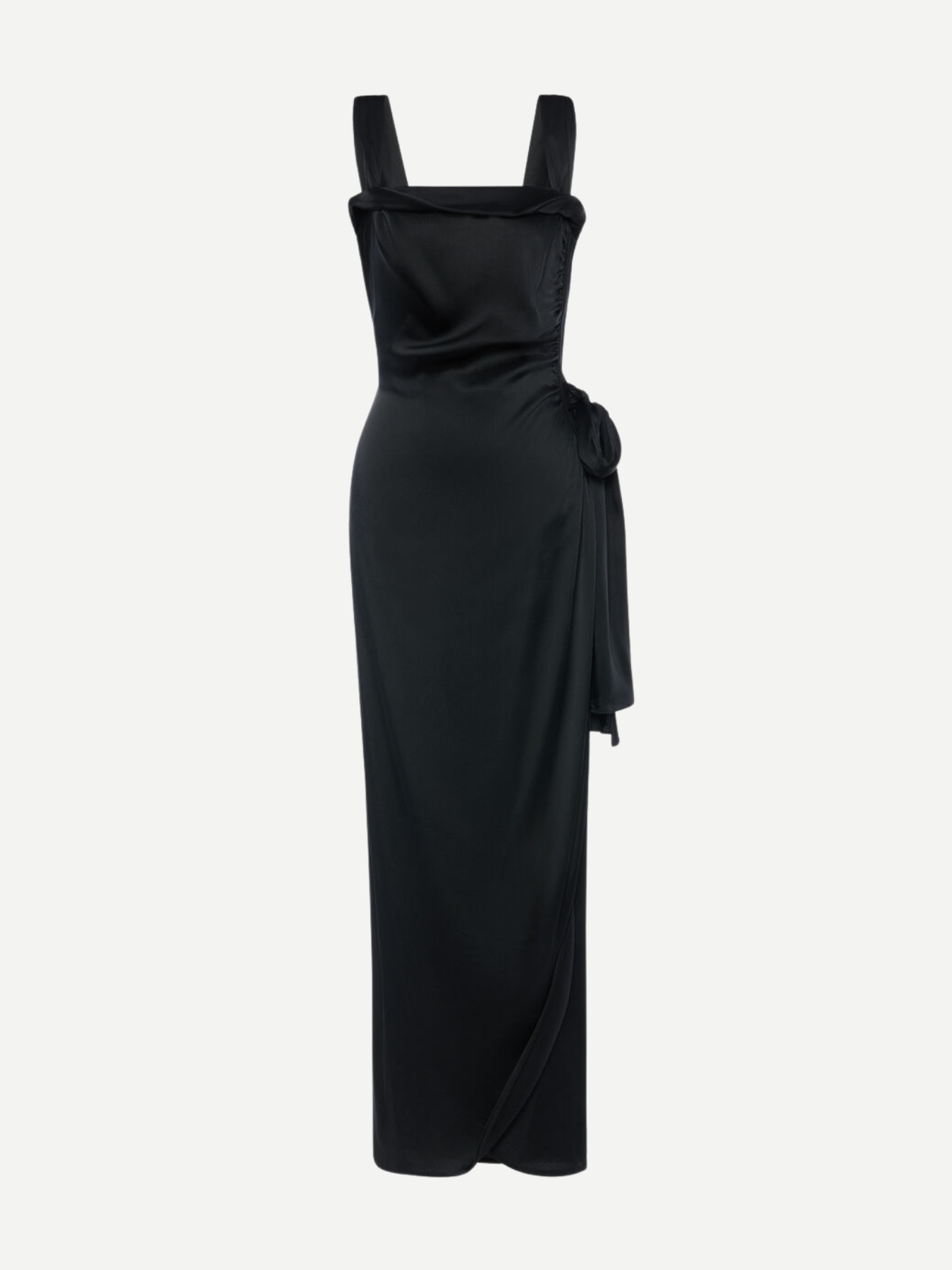 Maison Margiela-Silk Satin Maxi Dress - Black-Dresses-Boboli-Vancouver-Canada