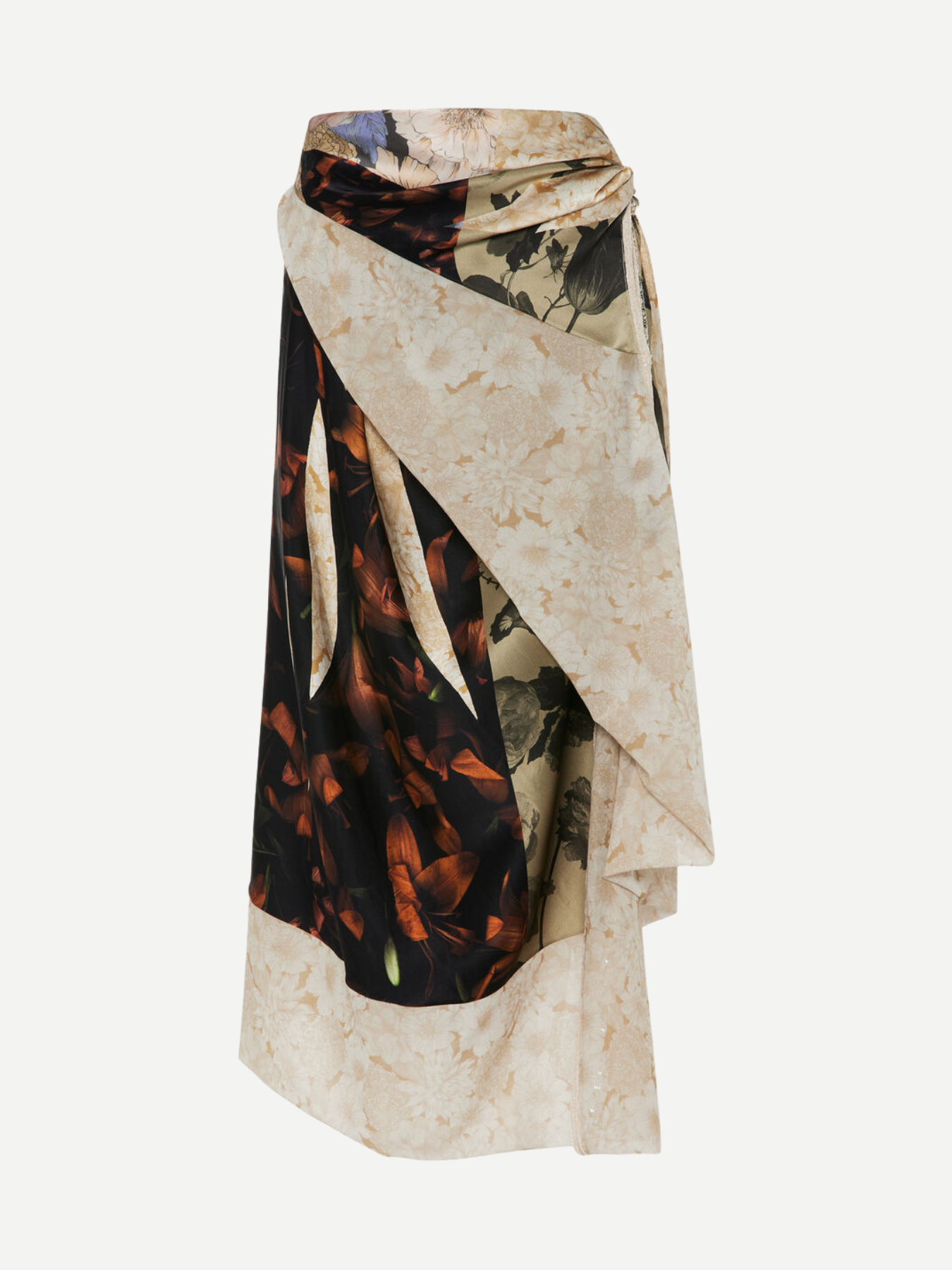 Maison Margiela-Silk Floral Midi Skirt - Multi-Skirts-Boboli-Vancouver-Canada