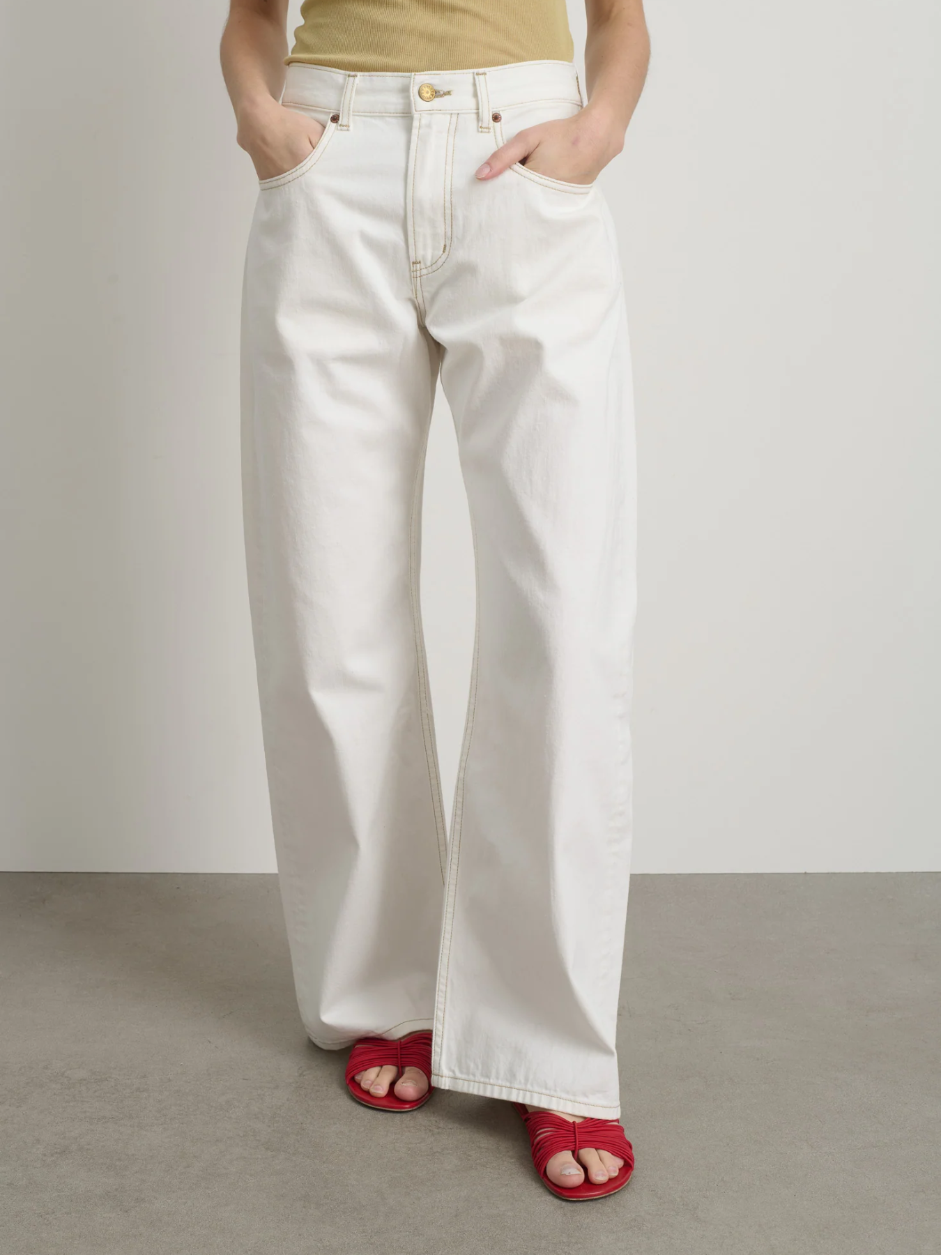 B Sides-Floppy Jean - Chalk White-Pants-Boboli-Vancouver-Canada