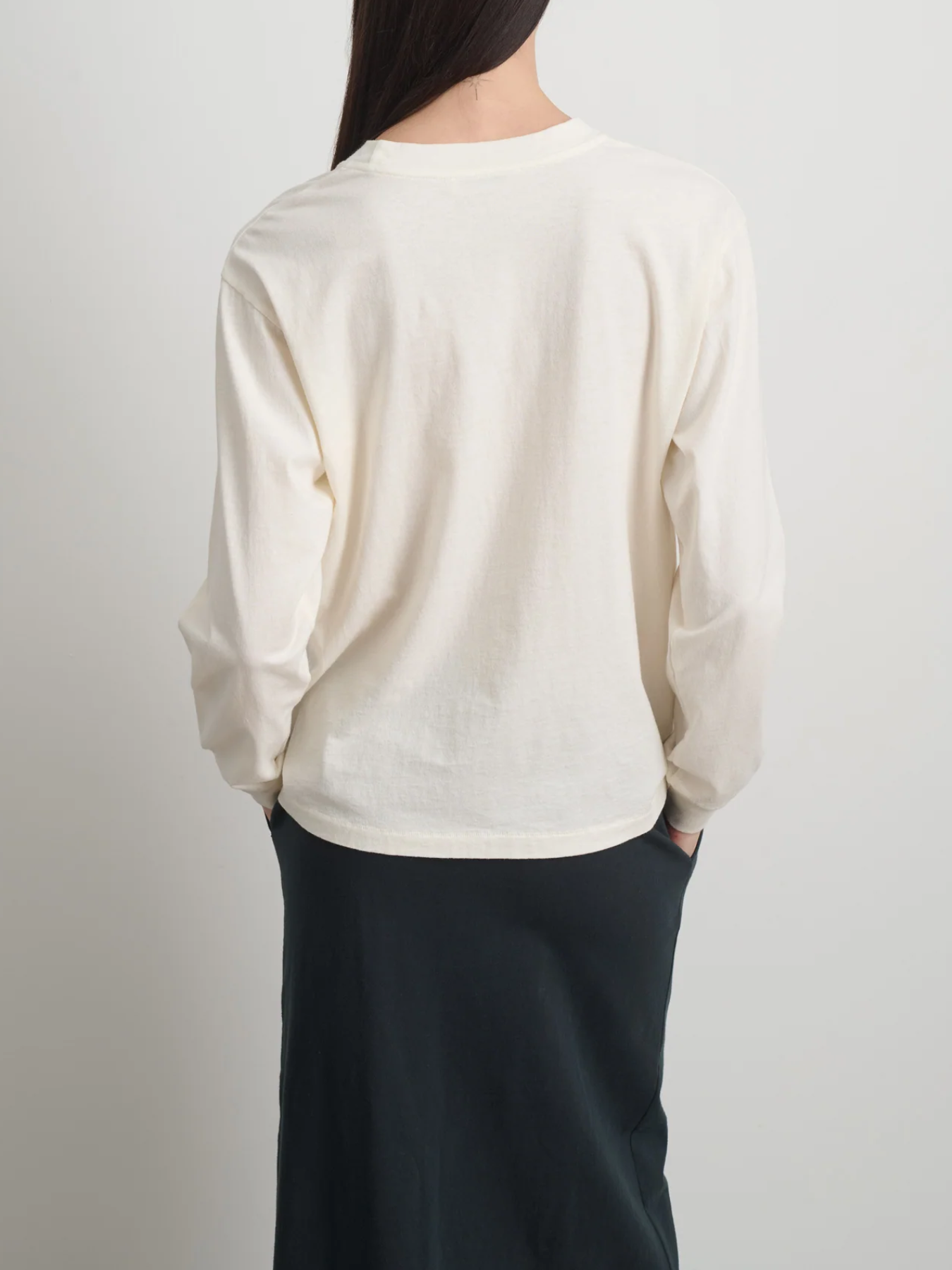 B Sides-Double Pocket LS Tee - Oyster Overdye-T-Shirts-Boboli-Vancouver-Canada