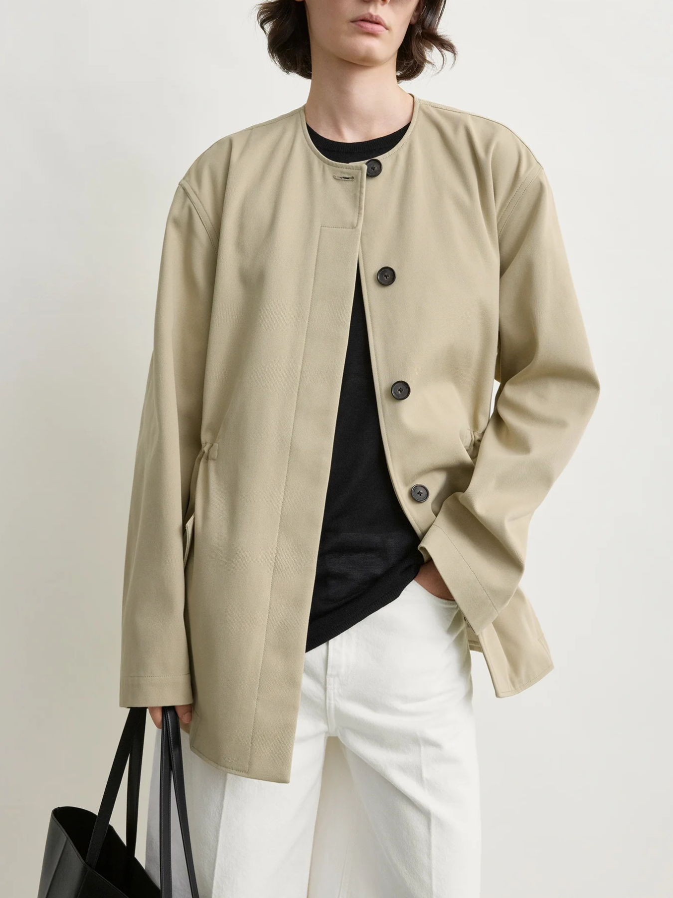 Toteme-Cotton Twill Jacket - Cashew-Jackets-Boboli-Vancouver-Canada