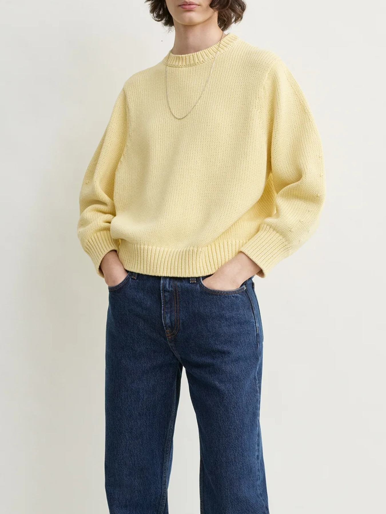 Toteme-Oversized Crew Knit - Buttercup-Sweaters-Boboli-Vancouver-Canada