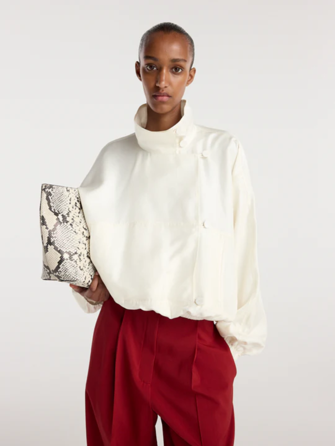 Róhe-Silk Blouson Anorak - Cream-Tops-Boboli-Vancouver-Canada