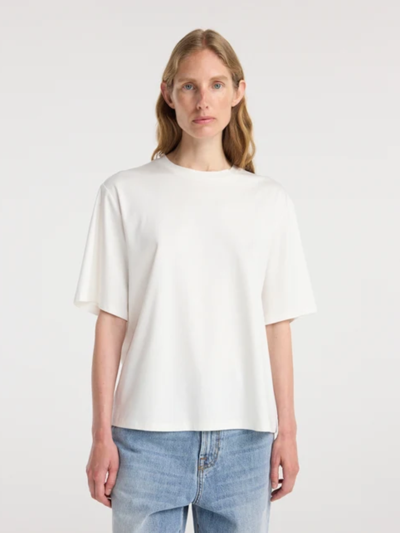 Róhe-Oversized Cotton Silk T-Shirt - Off White-Tops-Boboli-Vancouver-Canada