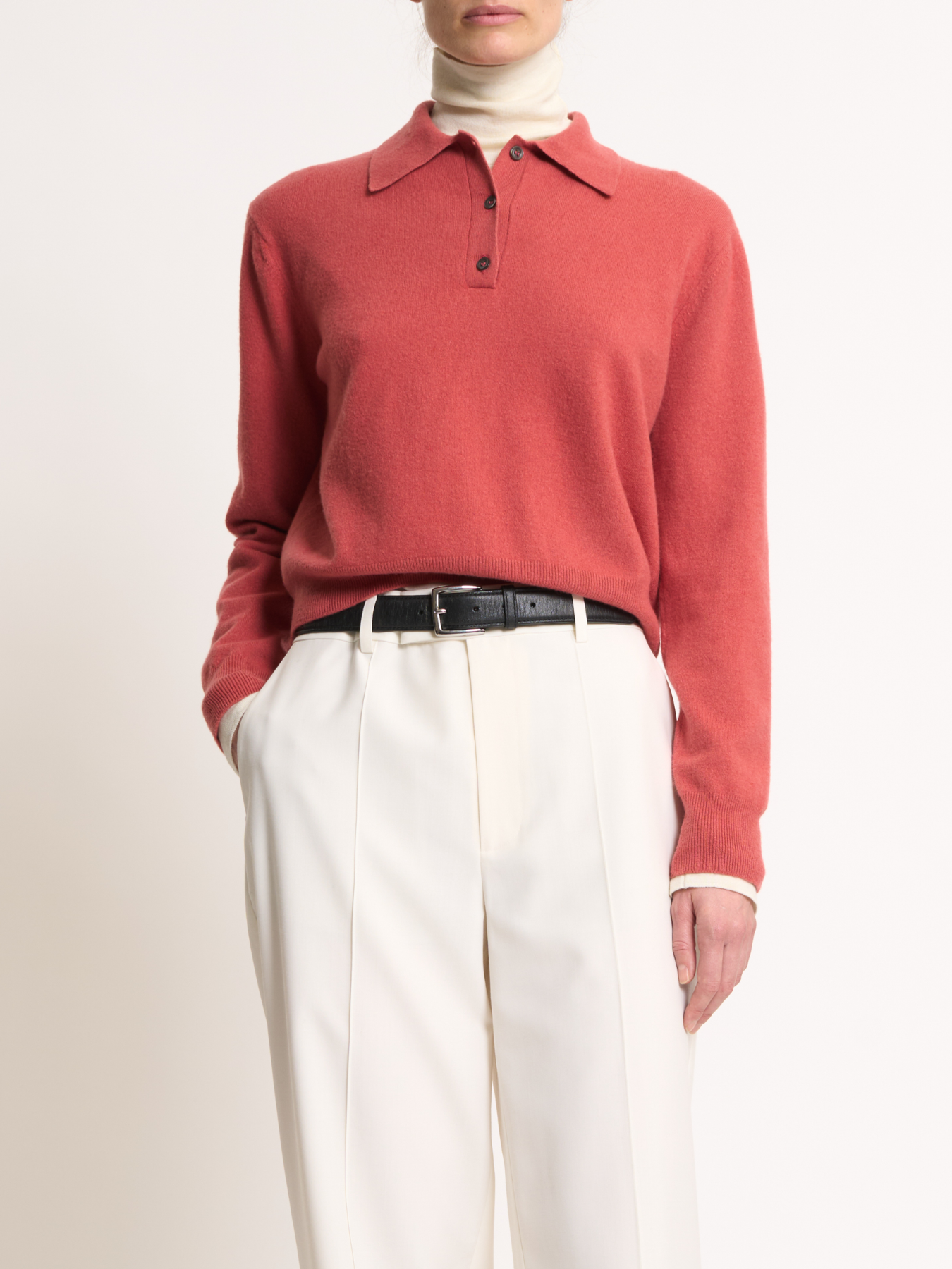 Róhe-Classic Knitted Polo - Washed Red-Sweaters-Boboli-Vancouver-Canada